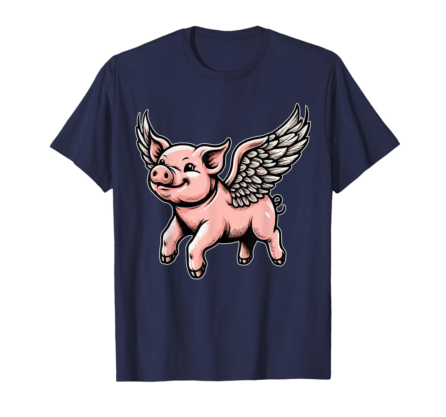 Flying Pig with Wings Dreamers Delight Pig Lovers Funny T-Shirt