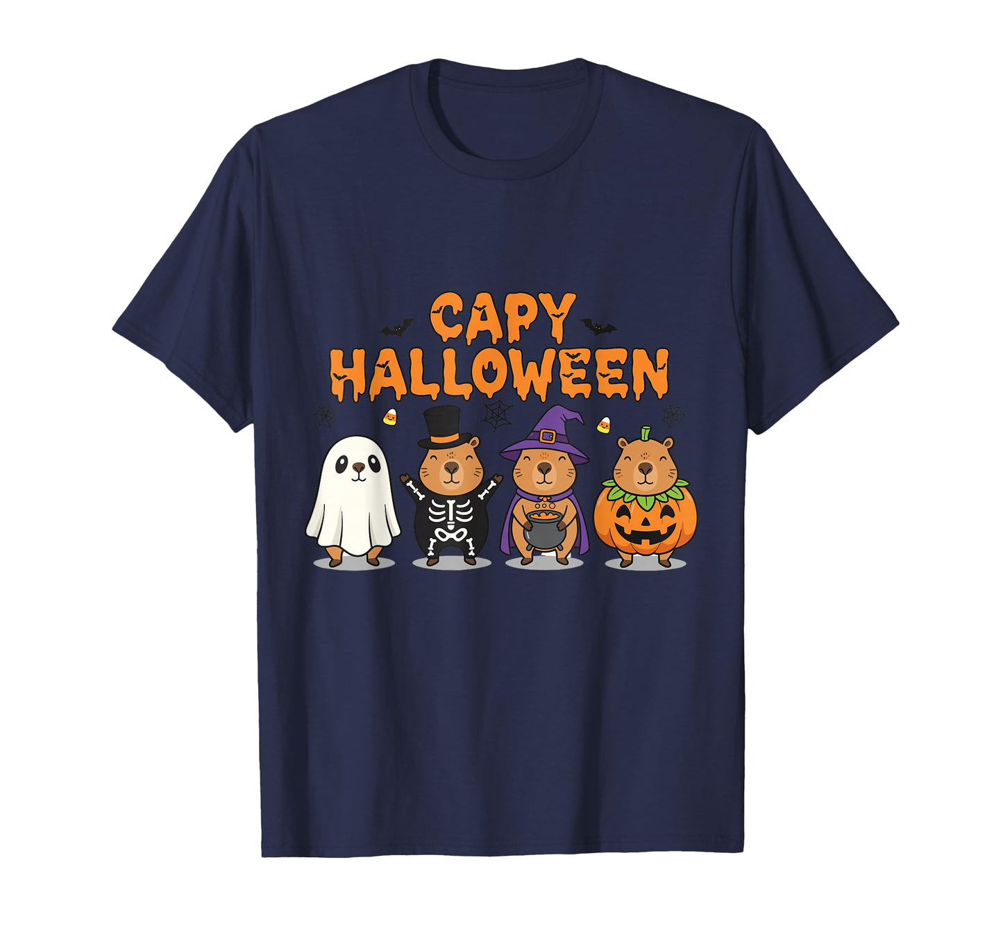 Capy Halloween Boys Girls Cute Capybara Halloween Costume T-Shirt