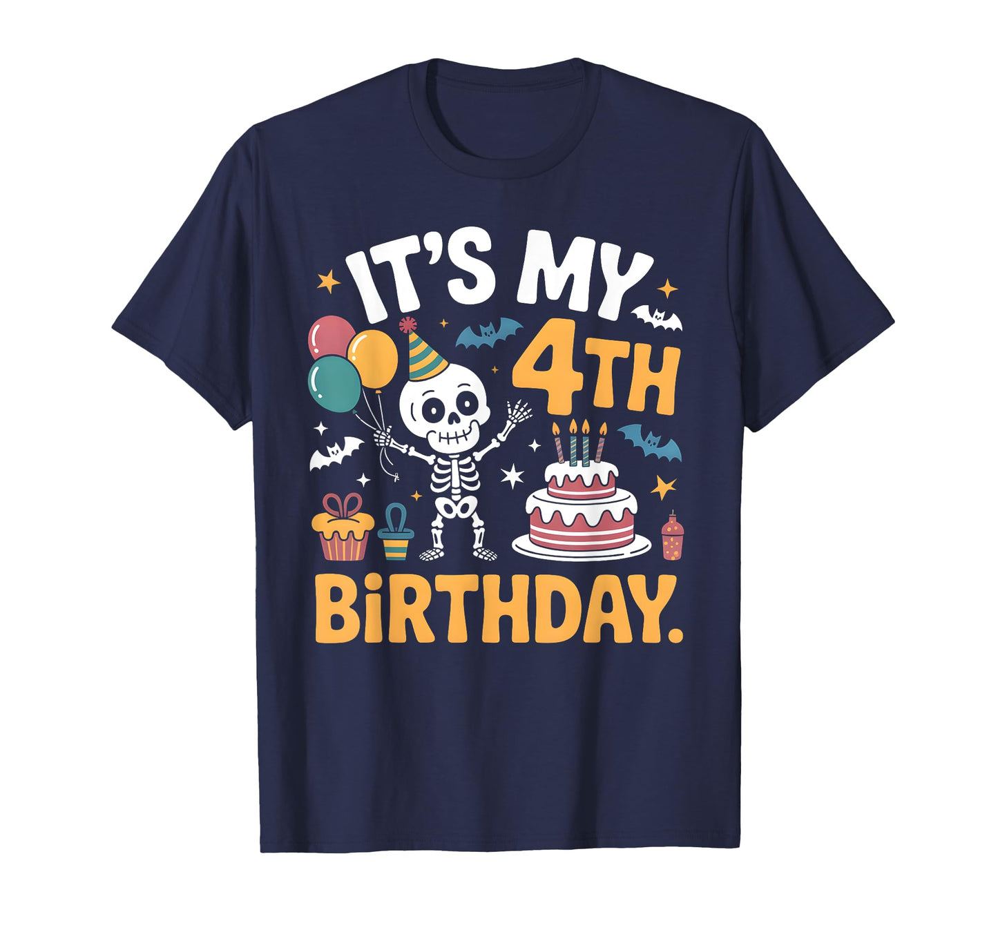 It’s My 4th Birthday Spooky Skeleton Halloween Costume Kids T-Shirt