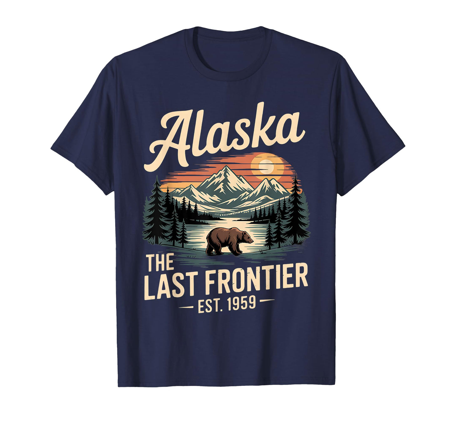 Alaska The Last Frontier Est 1959 Bear Nature Vintage T-Shirt