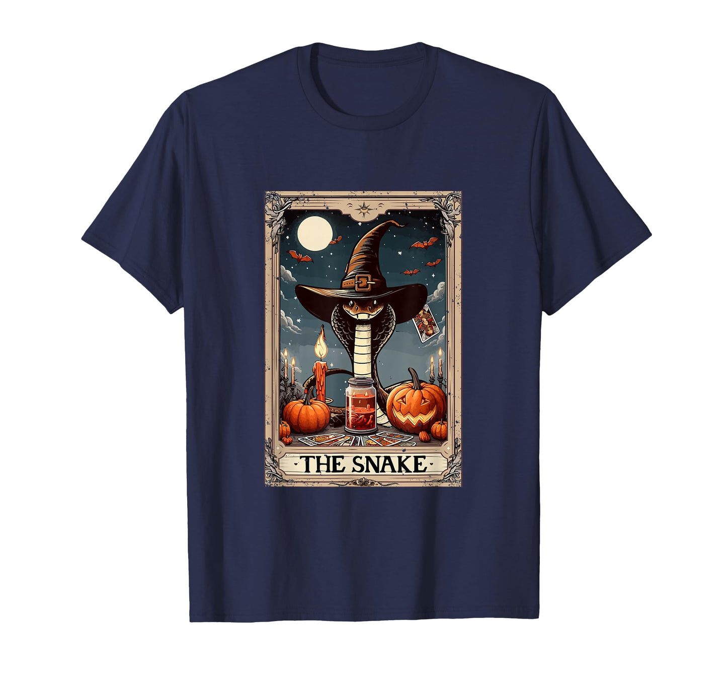 The Snake Halloween Witch Cute Tarot Card Lover Player T-Shirt