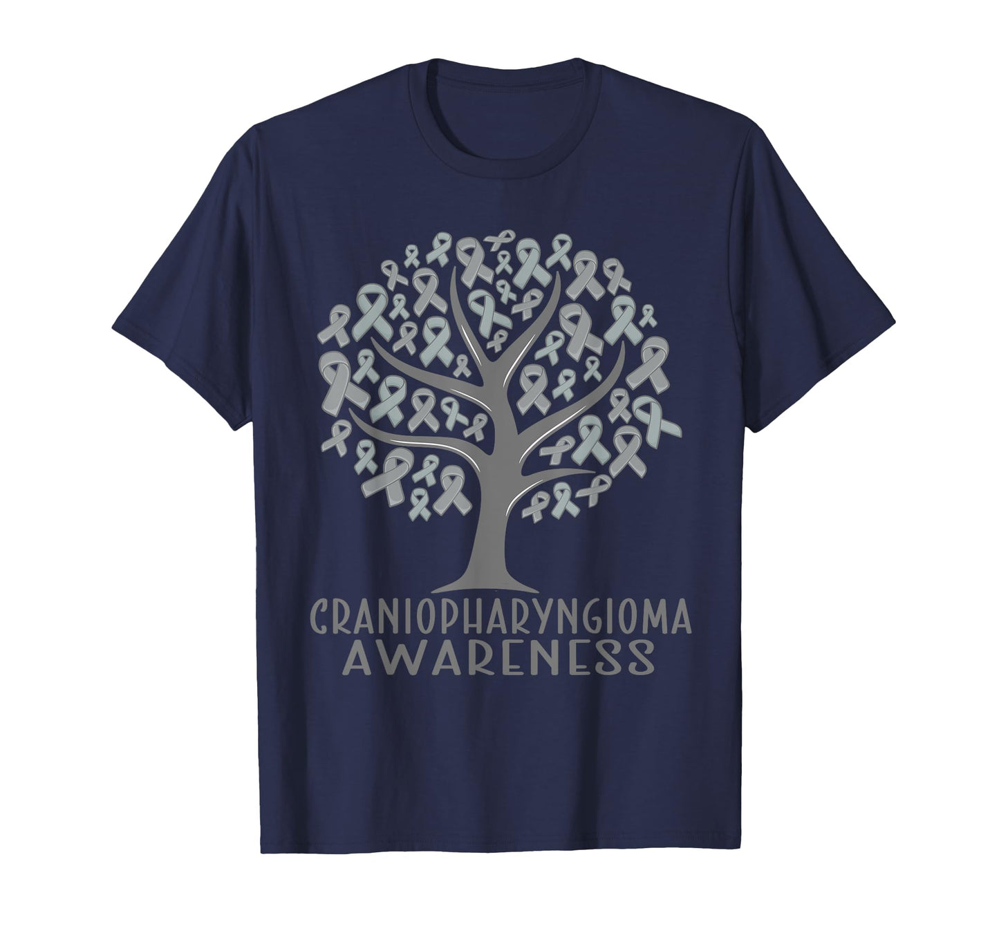 Craniopharyngioma Awareness Tree Ribbons, Wear grey T-Shirt