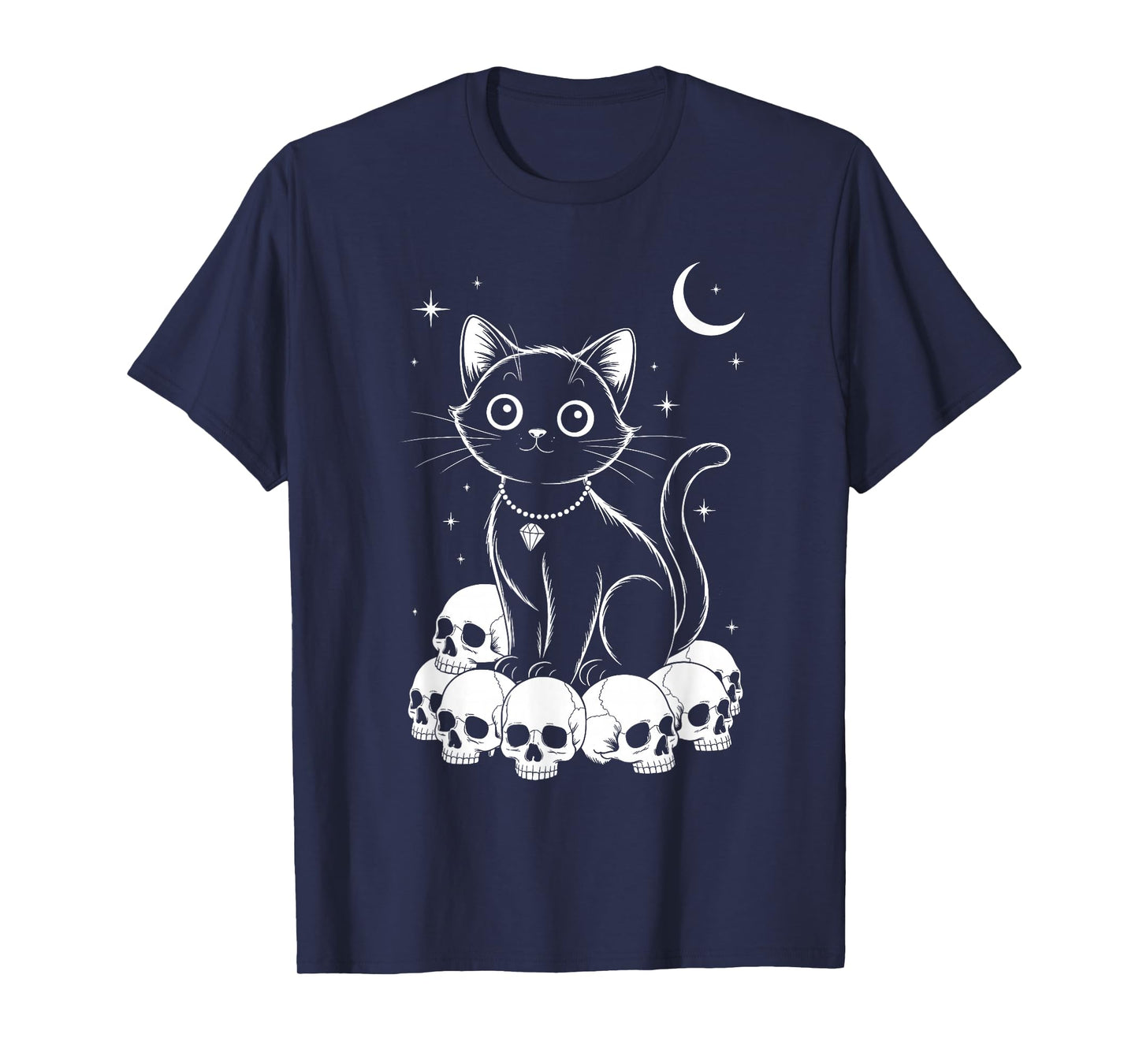 Cat Skulls Creepy Cute Kitty Goth Black Alt Alternative T-Shirt