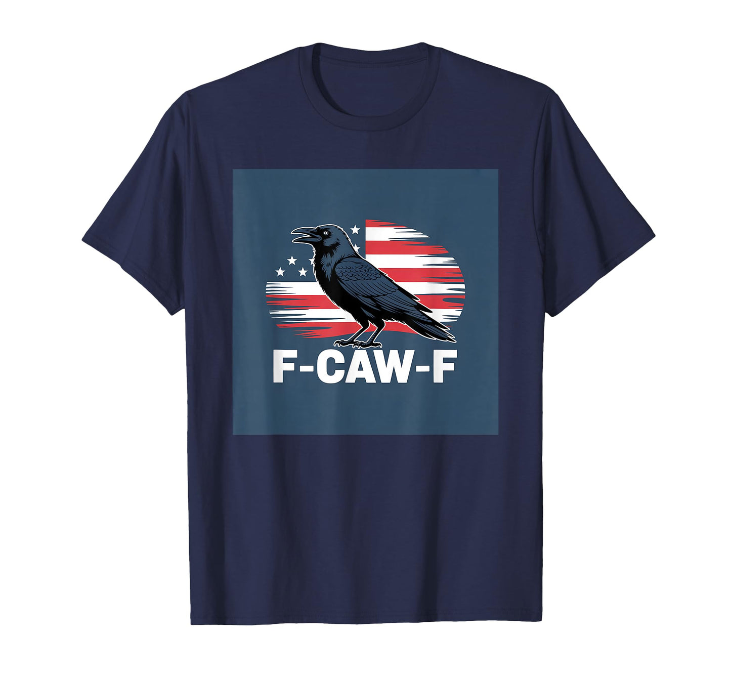 Funny F-CAW-F Patriotic Crow Retro Vintage Style T-Shirt
