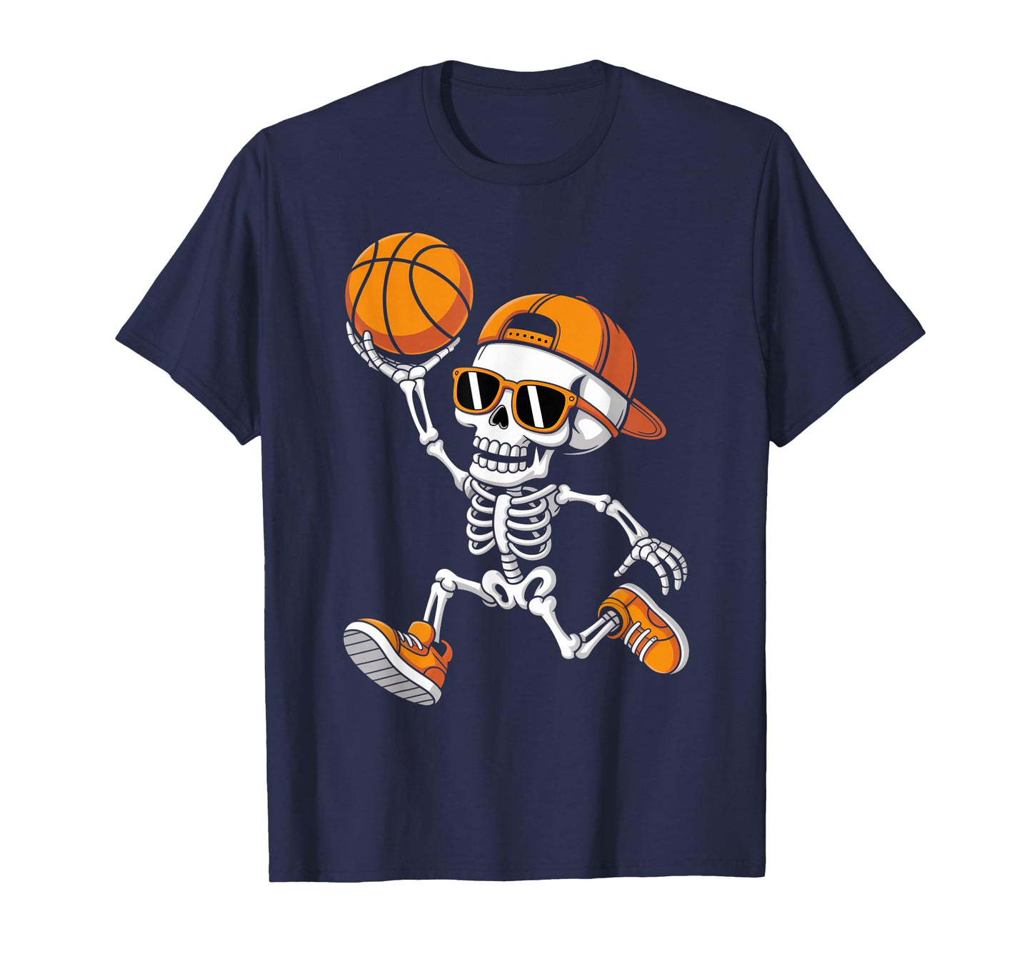 Skeleton Basketball Halloween Costume Boys Men Funny Sport T-Shirt