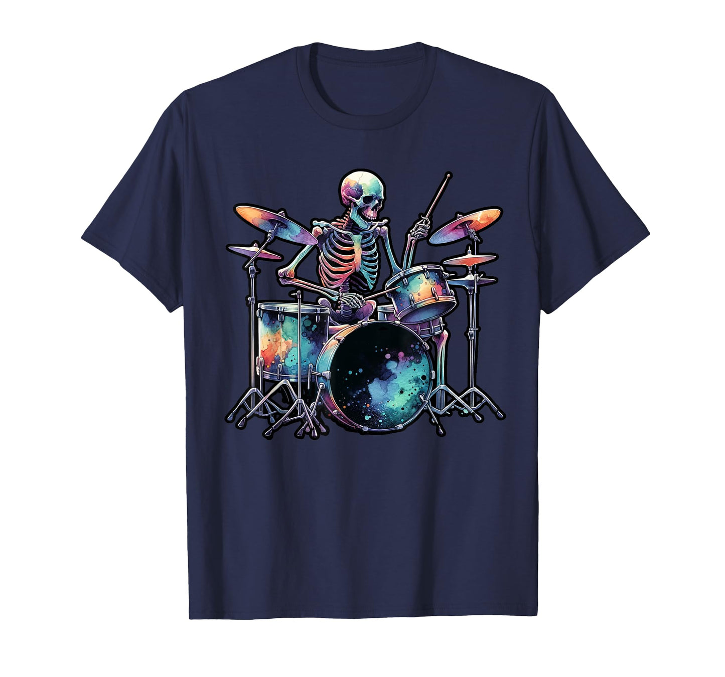 Skeleton Playing Drums Lover For Drummers T-Shirt