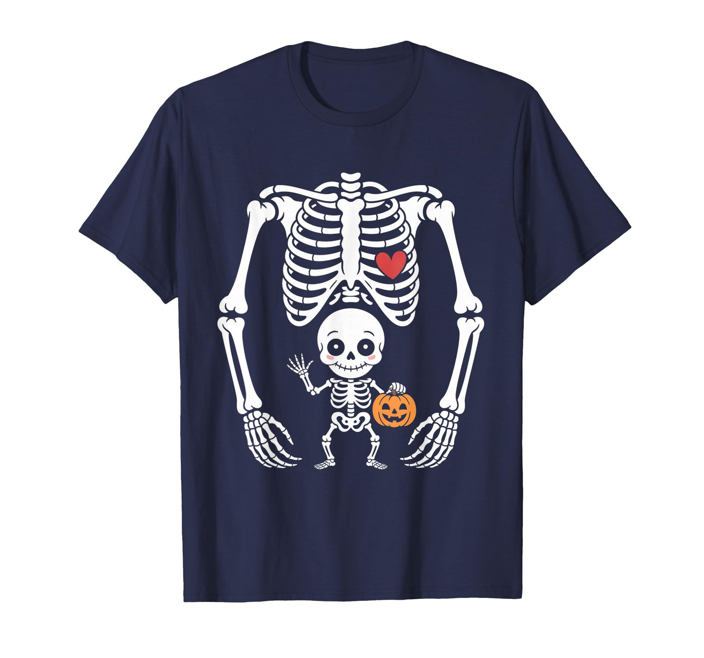 Pregnancy Reveal Skeleton Baby First Halloween and Everyday T-Shirt