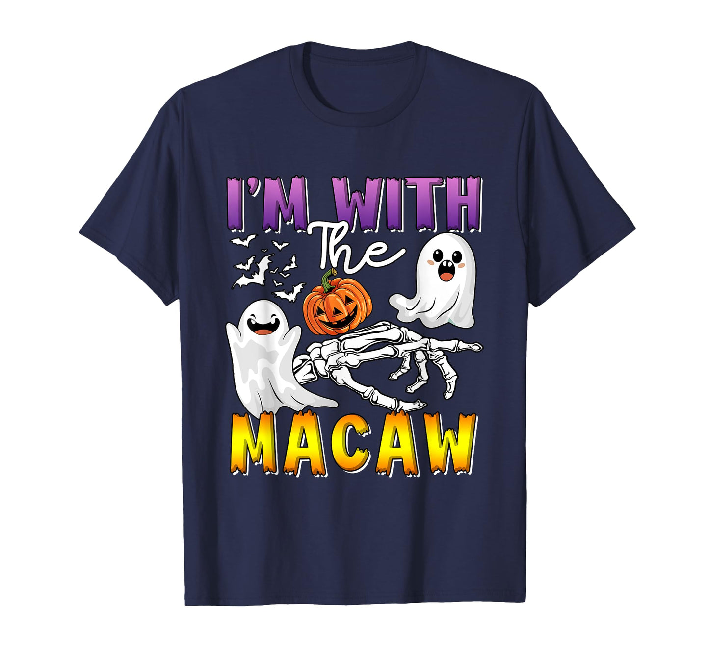I'm with Macaw Halloween Boo Ghost Funny Joke Single T-Shirt