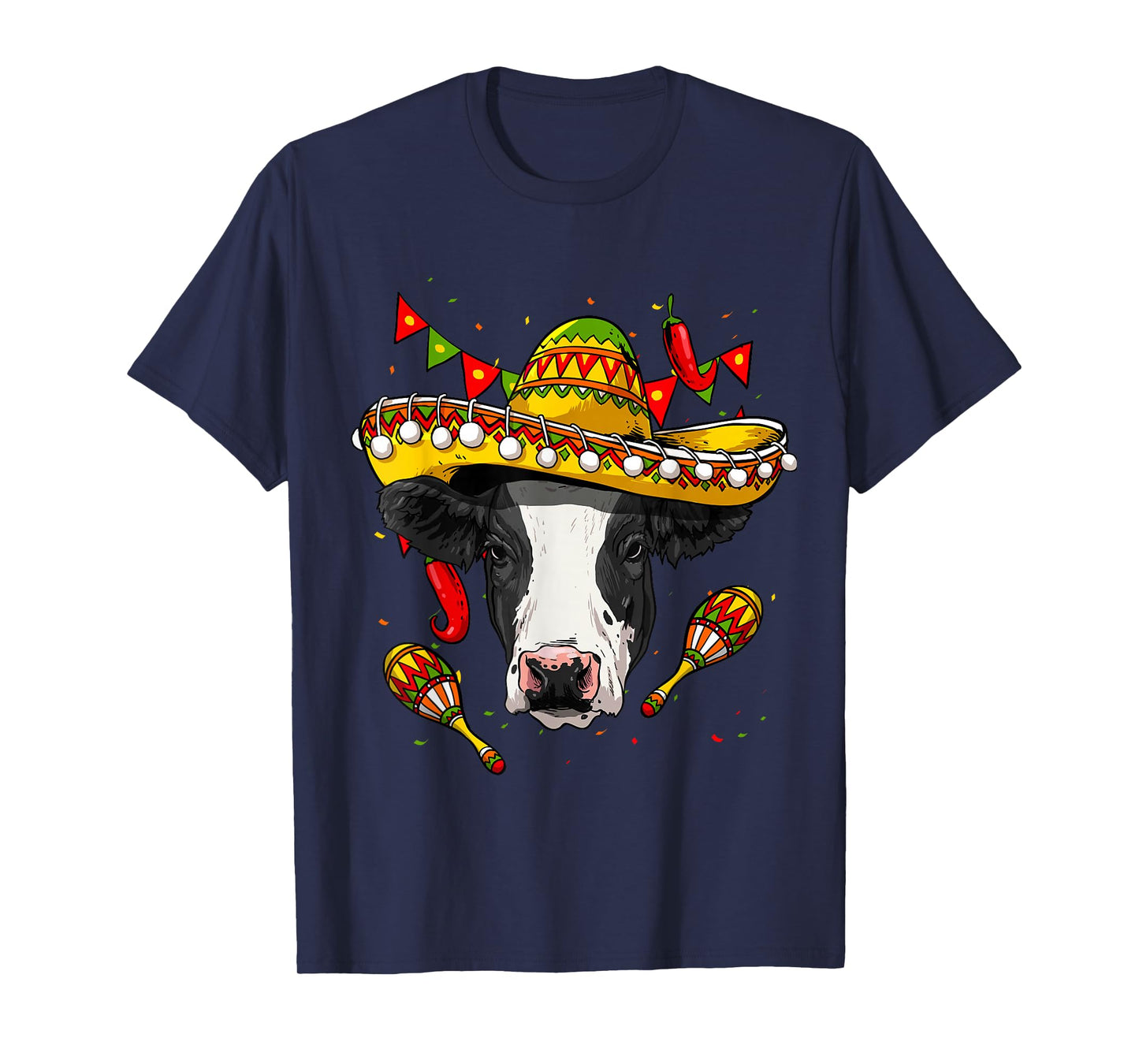 Cinco de Mayo Cow Mexican Lover Sombrero Cow T-Shirt