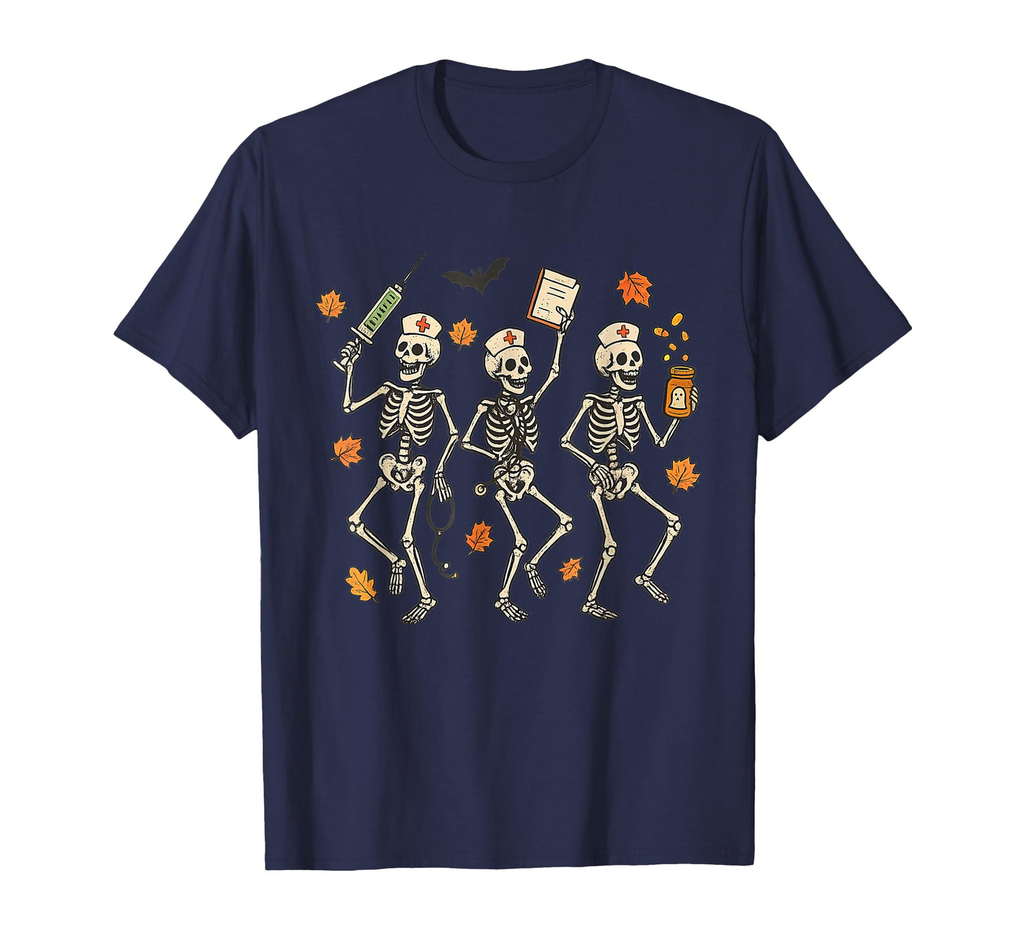 Halloween Nurse Skeleton Spooky Season Registered Nurse RN T-Shirt