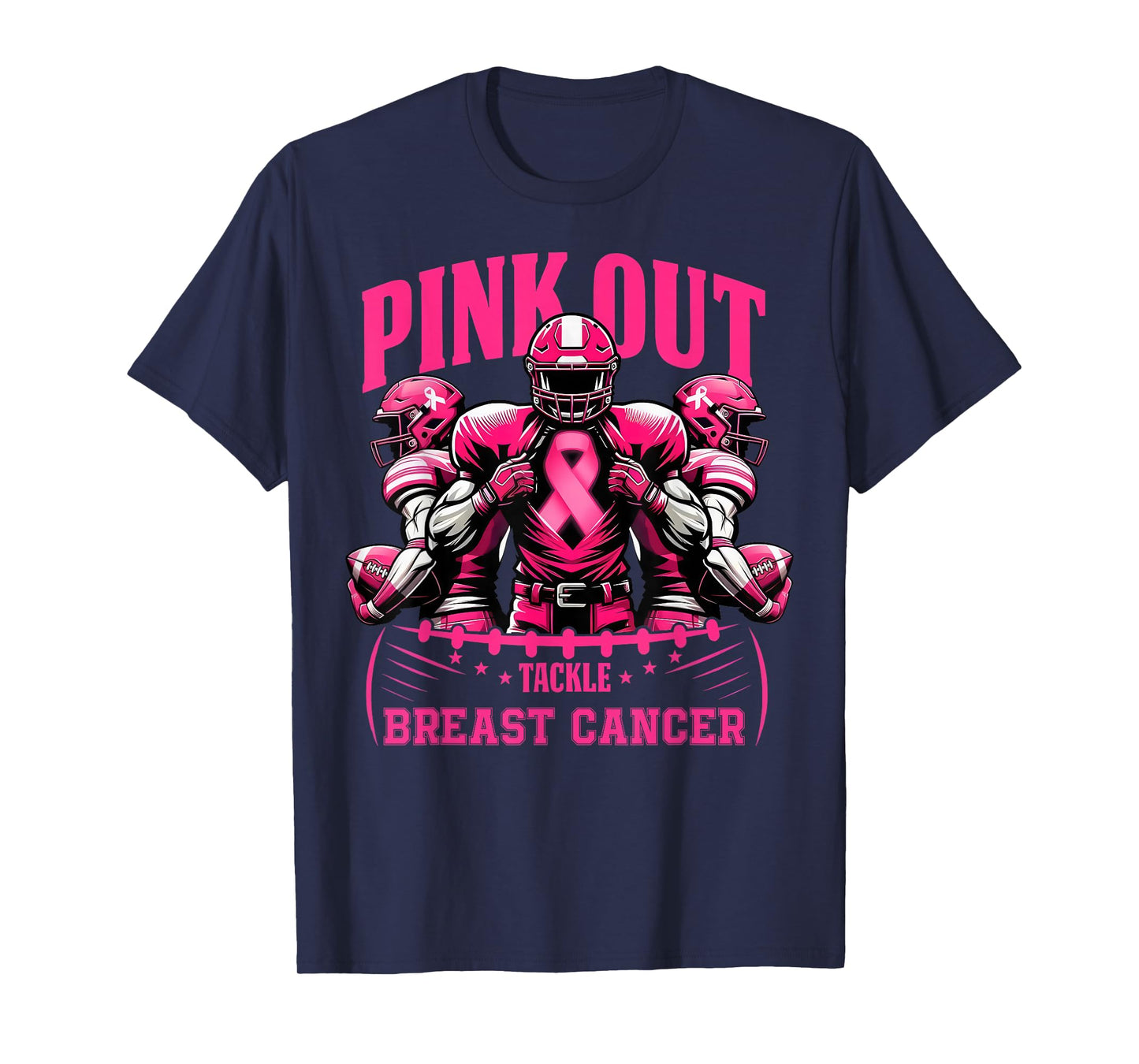 Pink Out Tackle Breast Cancer Awareness American Football T-Shirt