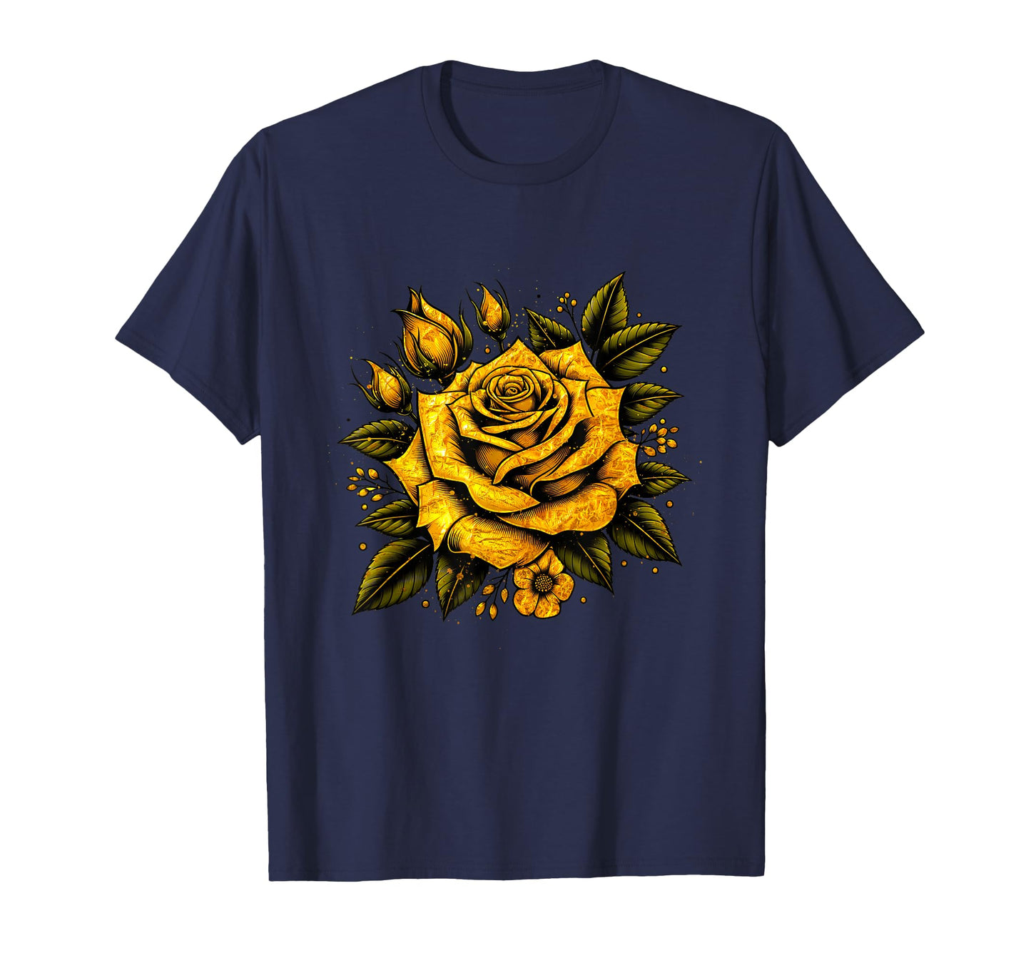 Yellow Rose Flower In Full Bloom Gardener Botanist Flowers T-Shirt