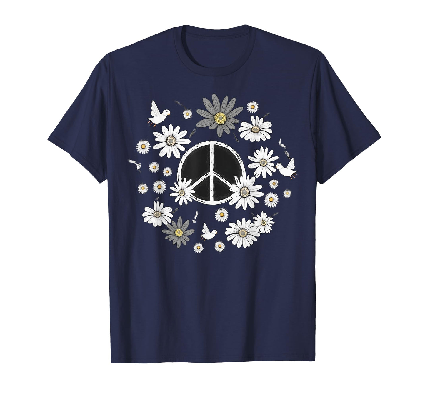 PEACE SIGN LOVE 60s 70s Daisy Flower Hippie Costume T-Shirt