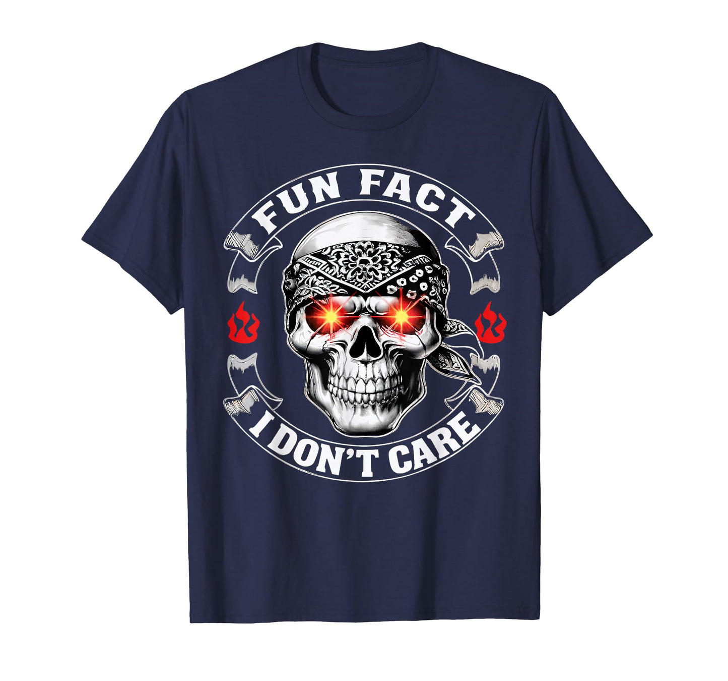 Fun Fact I Don't Care Funny Skeleton Sarcastic T-Shirt