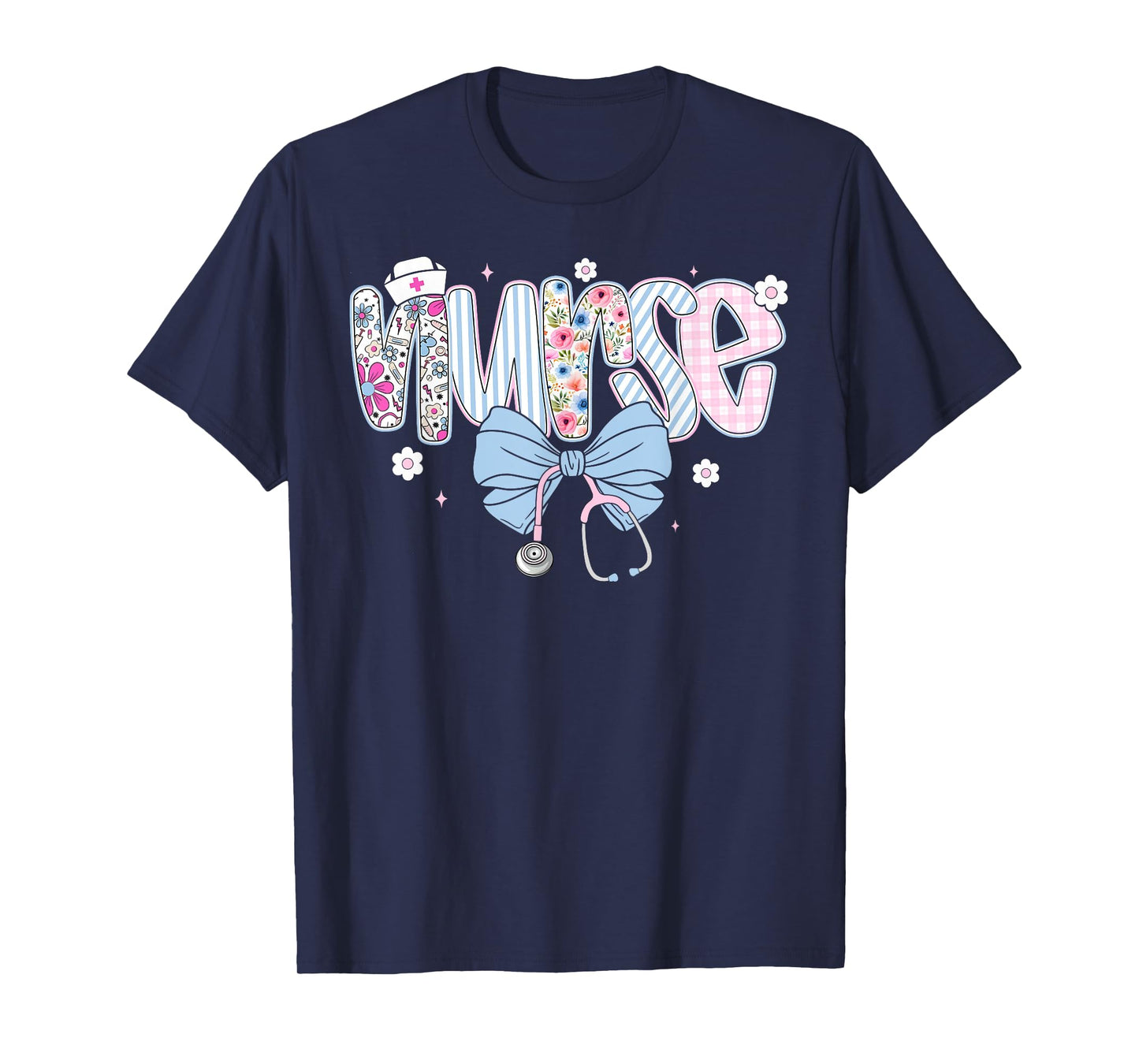 Coquette Nurse Preppy Floral Nurse Back to School T-Shirt