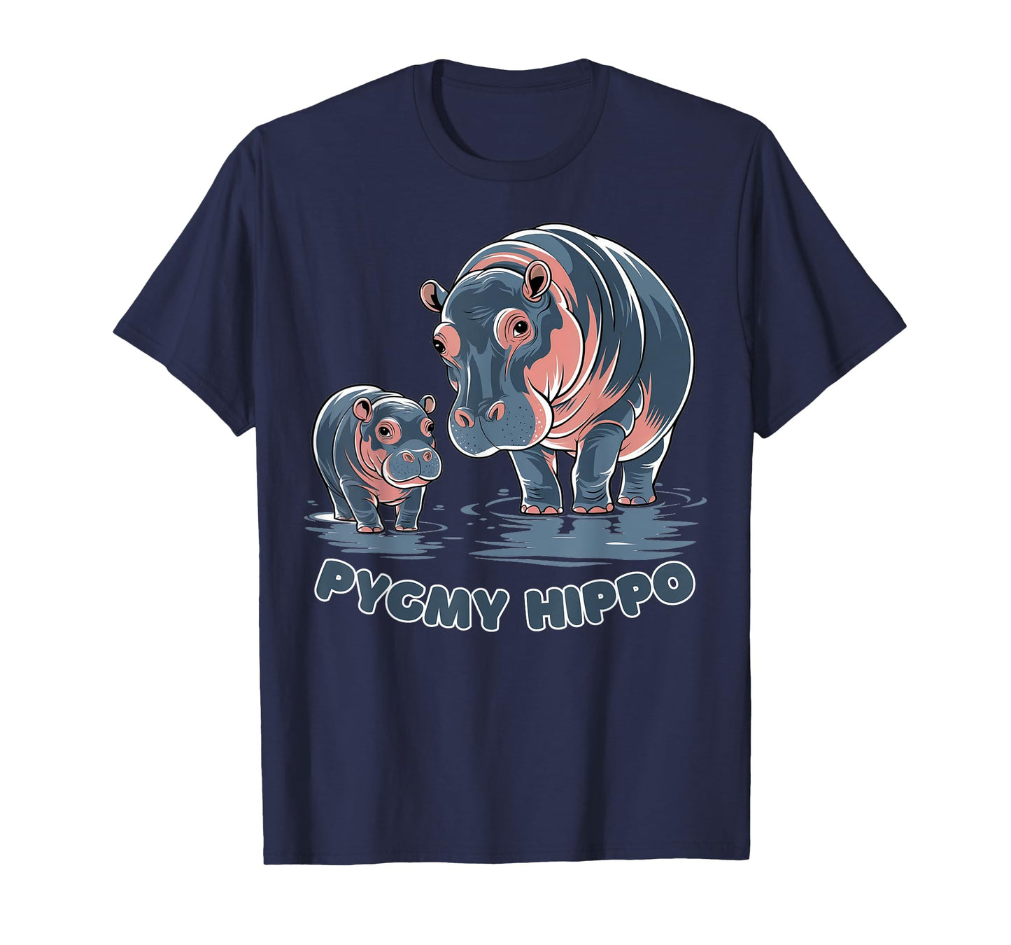 Cute Baby Pygmy Hippo Moo Deng Funny Zoo For Family Kids T-Shirt