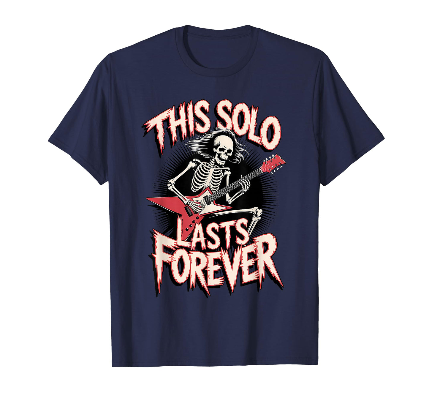 Skeleton Guitarist Halloween Funny Spooky Musician T-Shirt