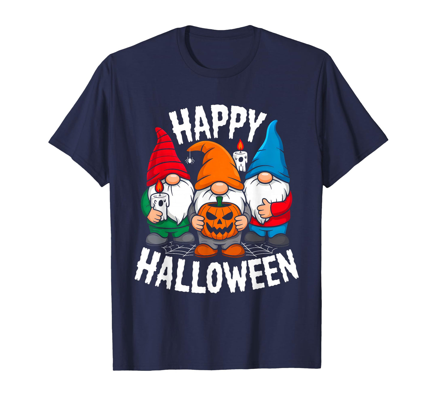 Gnomes Happy Halloween Spooky Pumpkin Gnome Lover Men Women T-Shirt