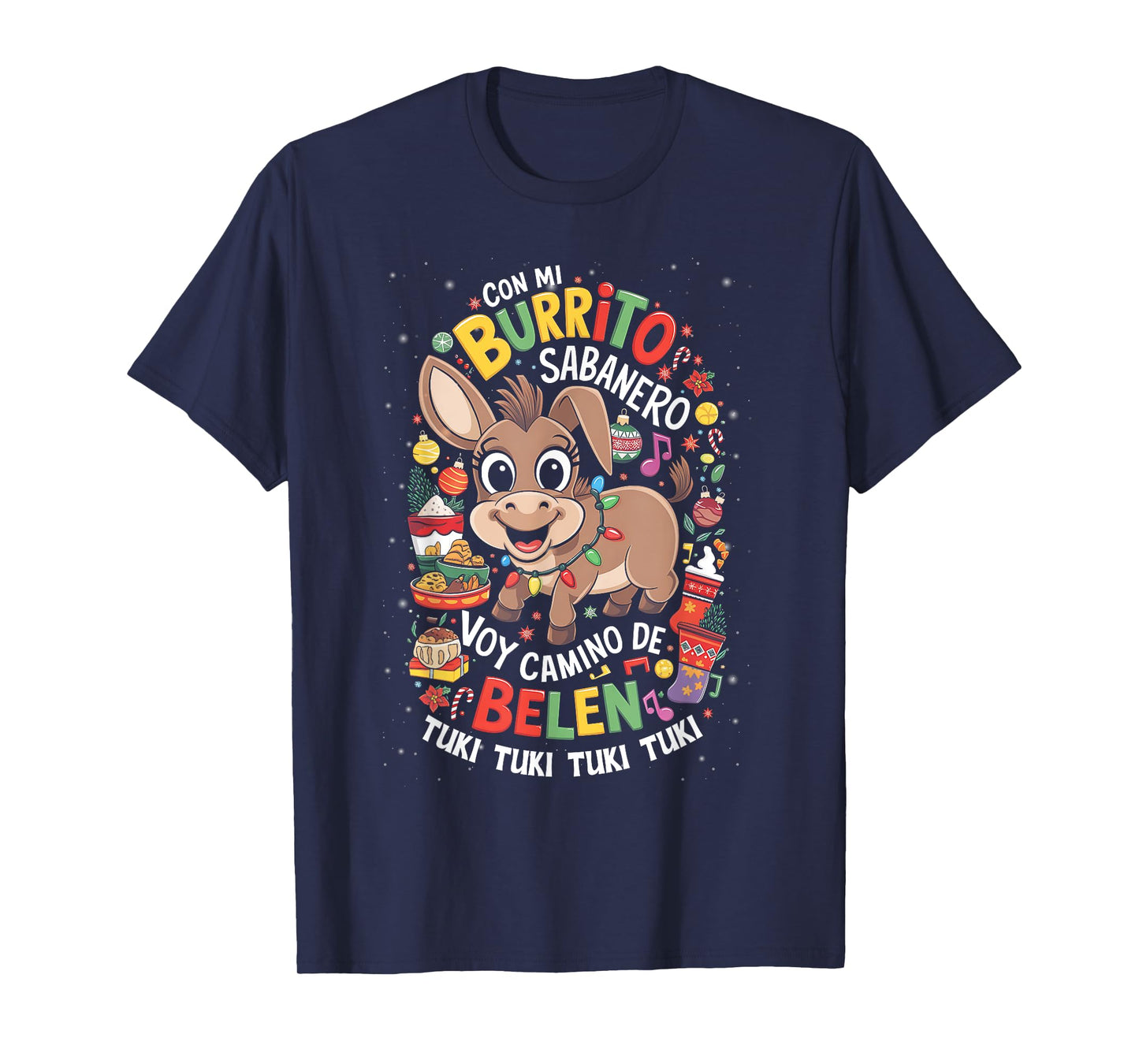 Mi Burrito Sabanero Mexican Christmas Donkey Spanish Spain T-Shirt