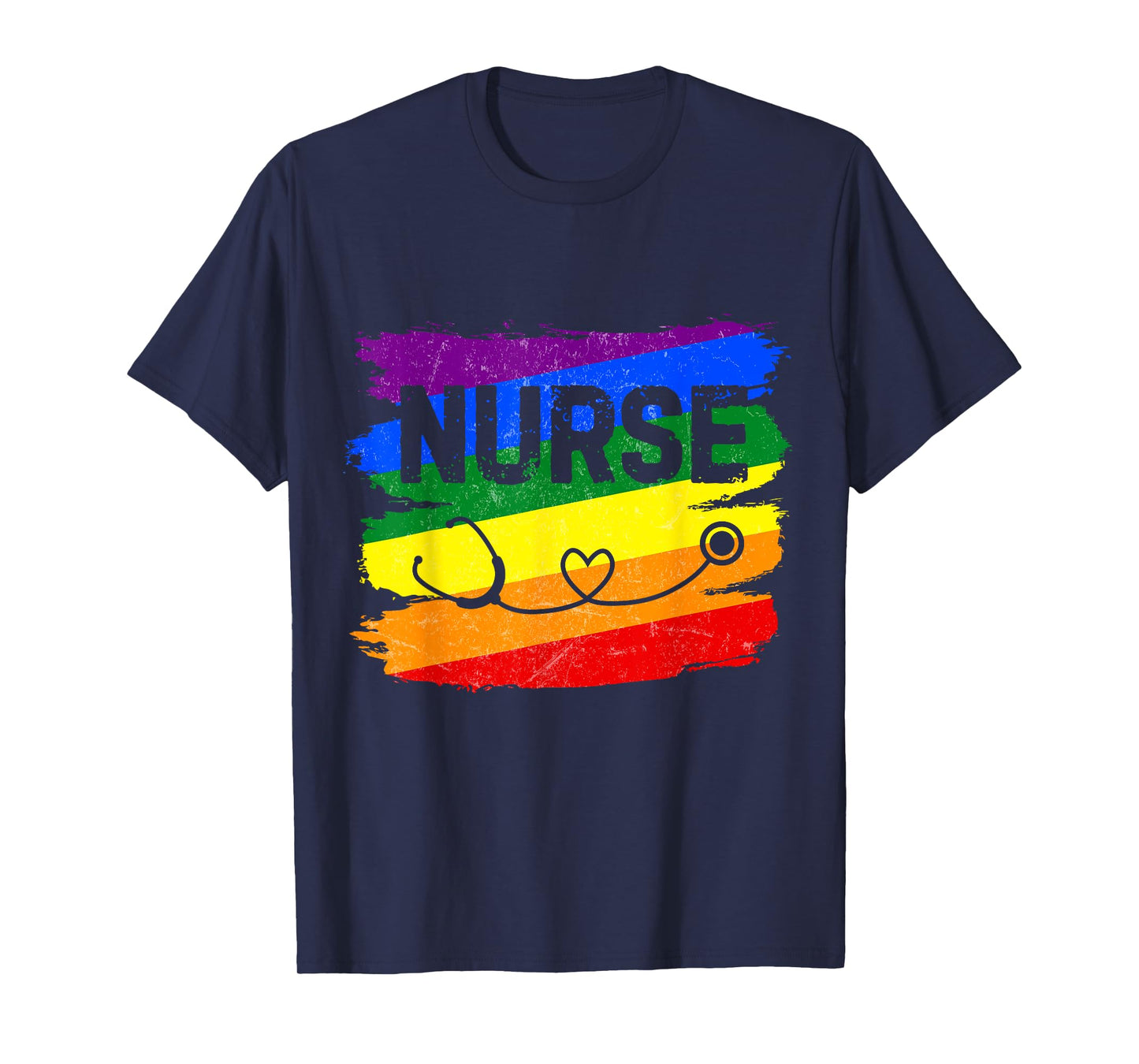 Nurse LGBT Rainbow RN LPN Nursing Cool Gay Pride Flag Ally T-Shirt