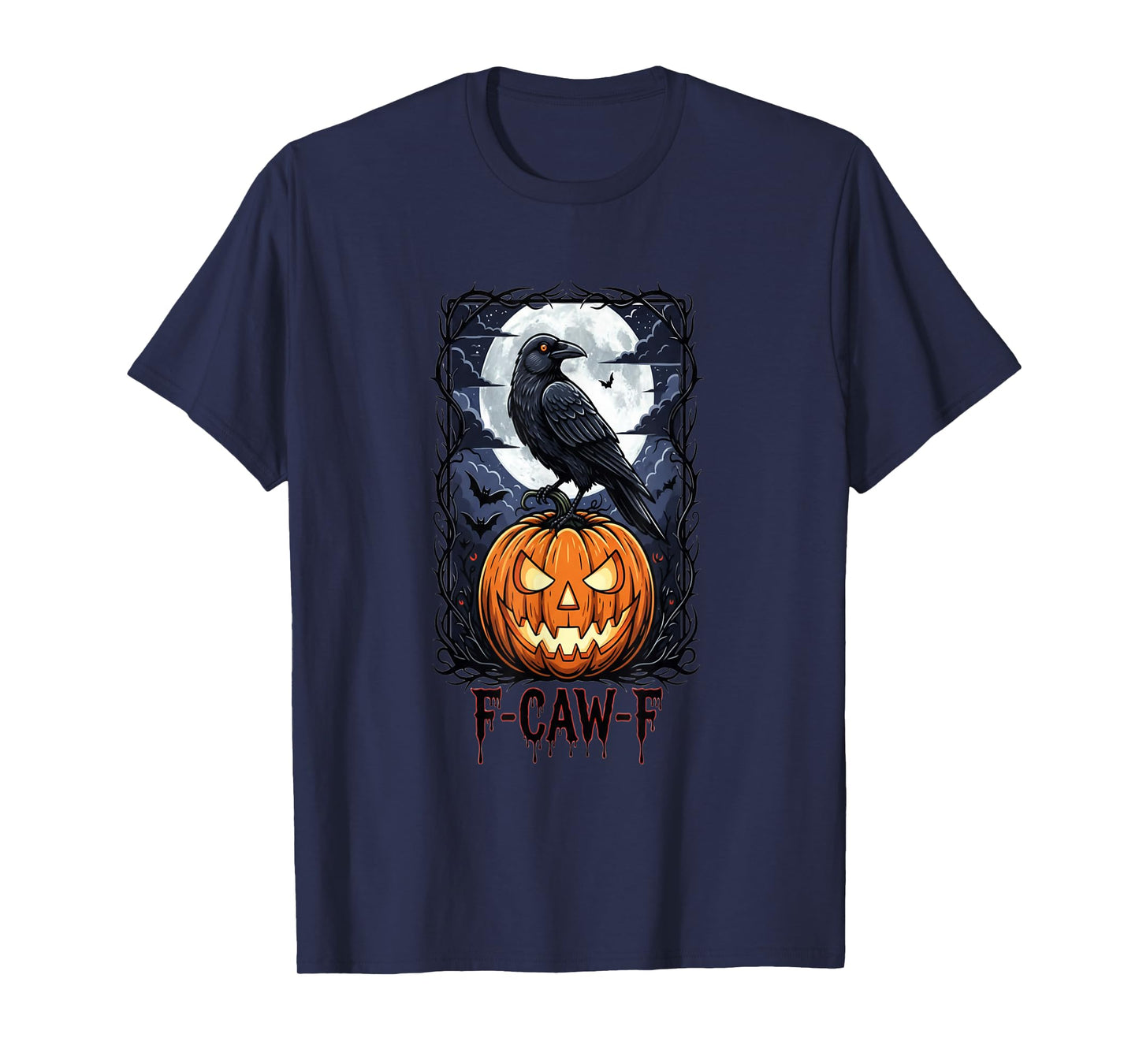 Funny F-CAW-F Crow Meme Parody for Halloween Spooky Season T-Shirt