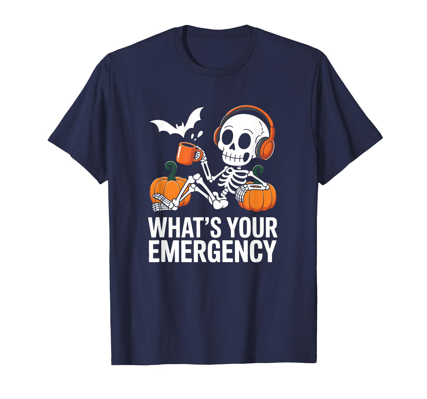 Skeleton Halloween Dispatcher 911 Operator Public Safety T-Shirt
