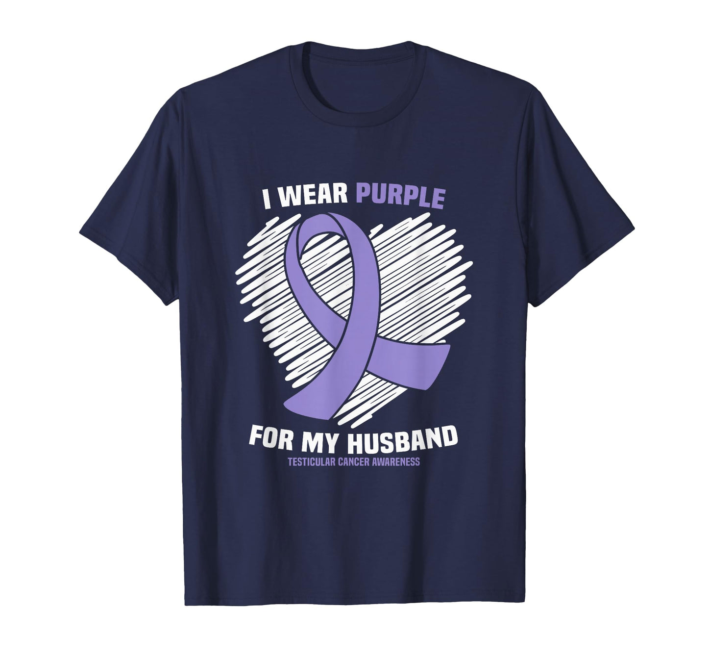 I Wear Purple For My Husband Testicular Cancer Awareness T-Shirt