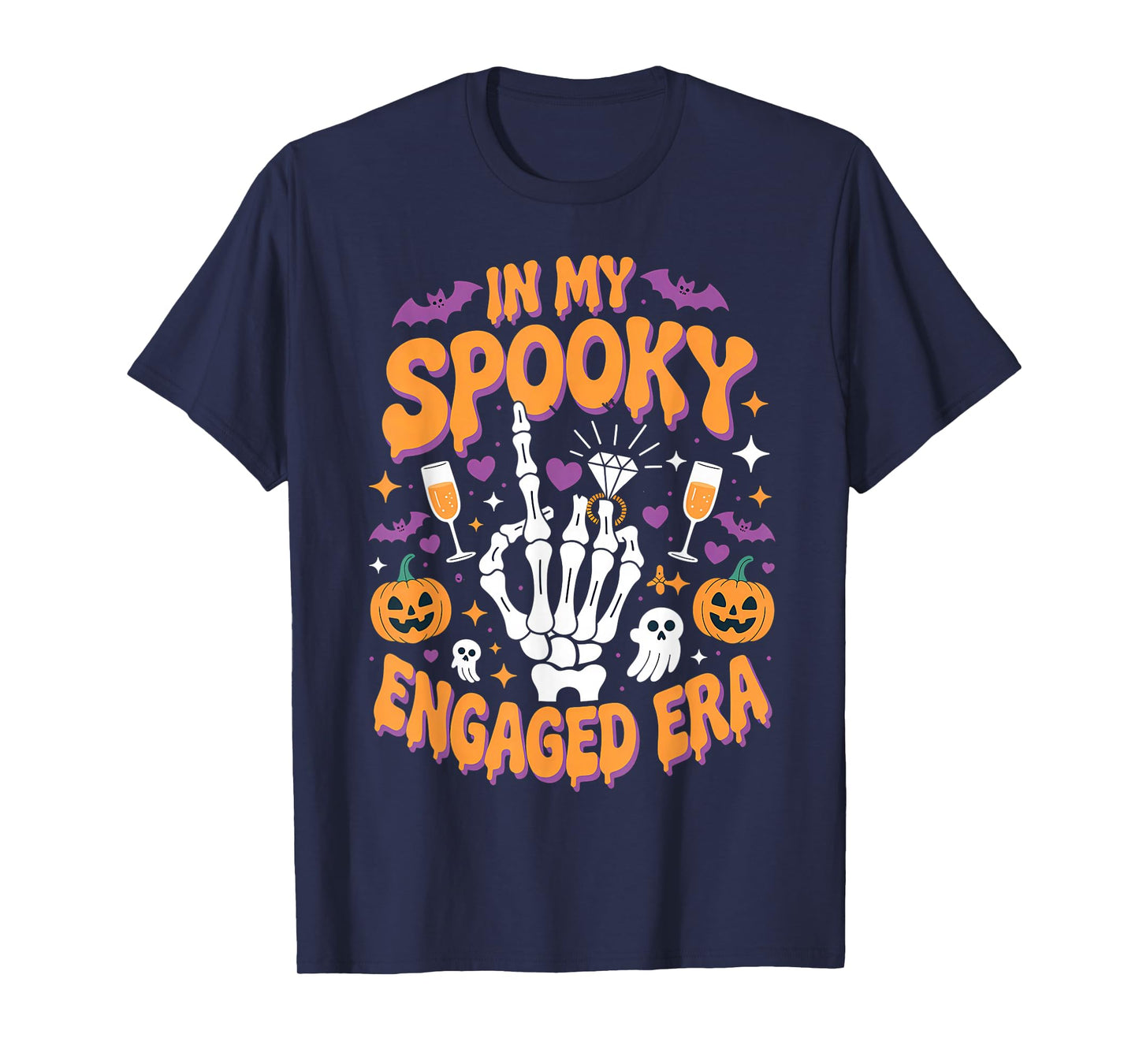 in My Spooky Engaged Era Halloween Engagement Party Bride T-Shirt