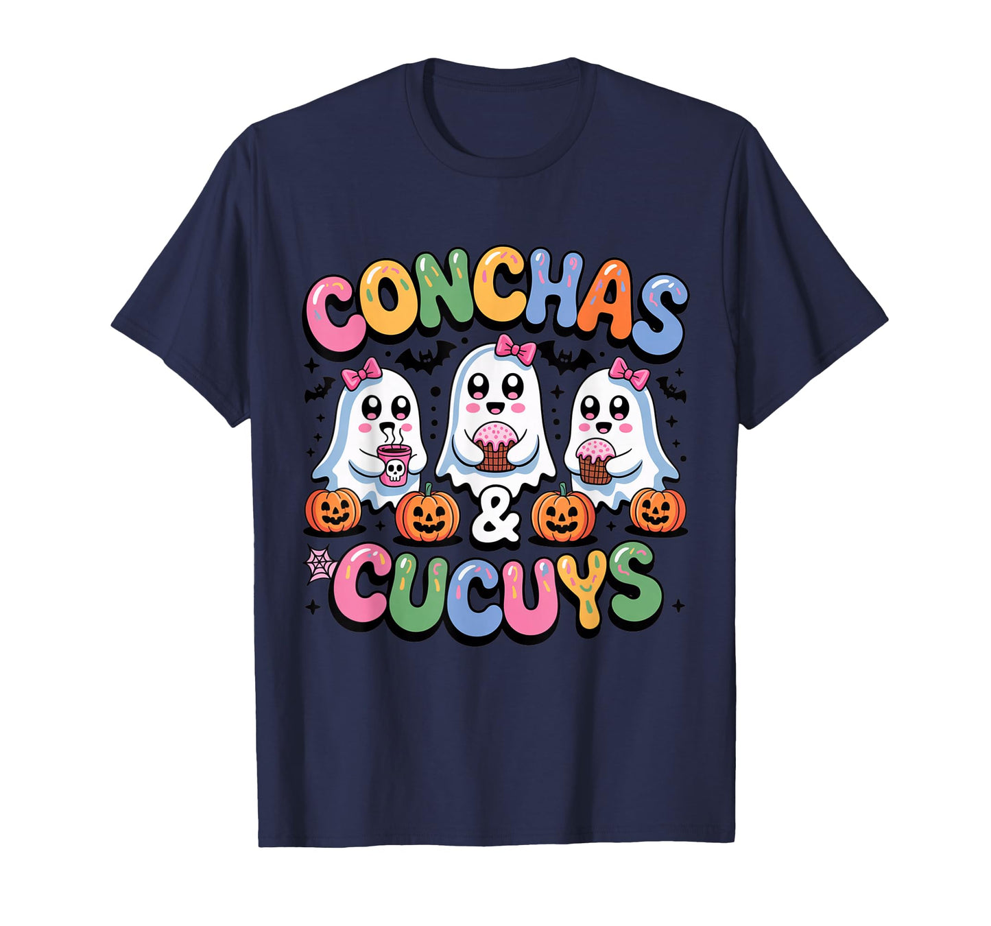 Conchas and Cucuys Funny Halloween Mexican Ghost T-Shirt