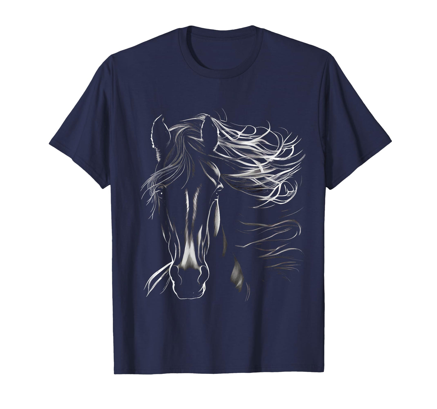 Majestic Black Horse With Flowing Mane T-Shirt