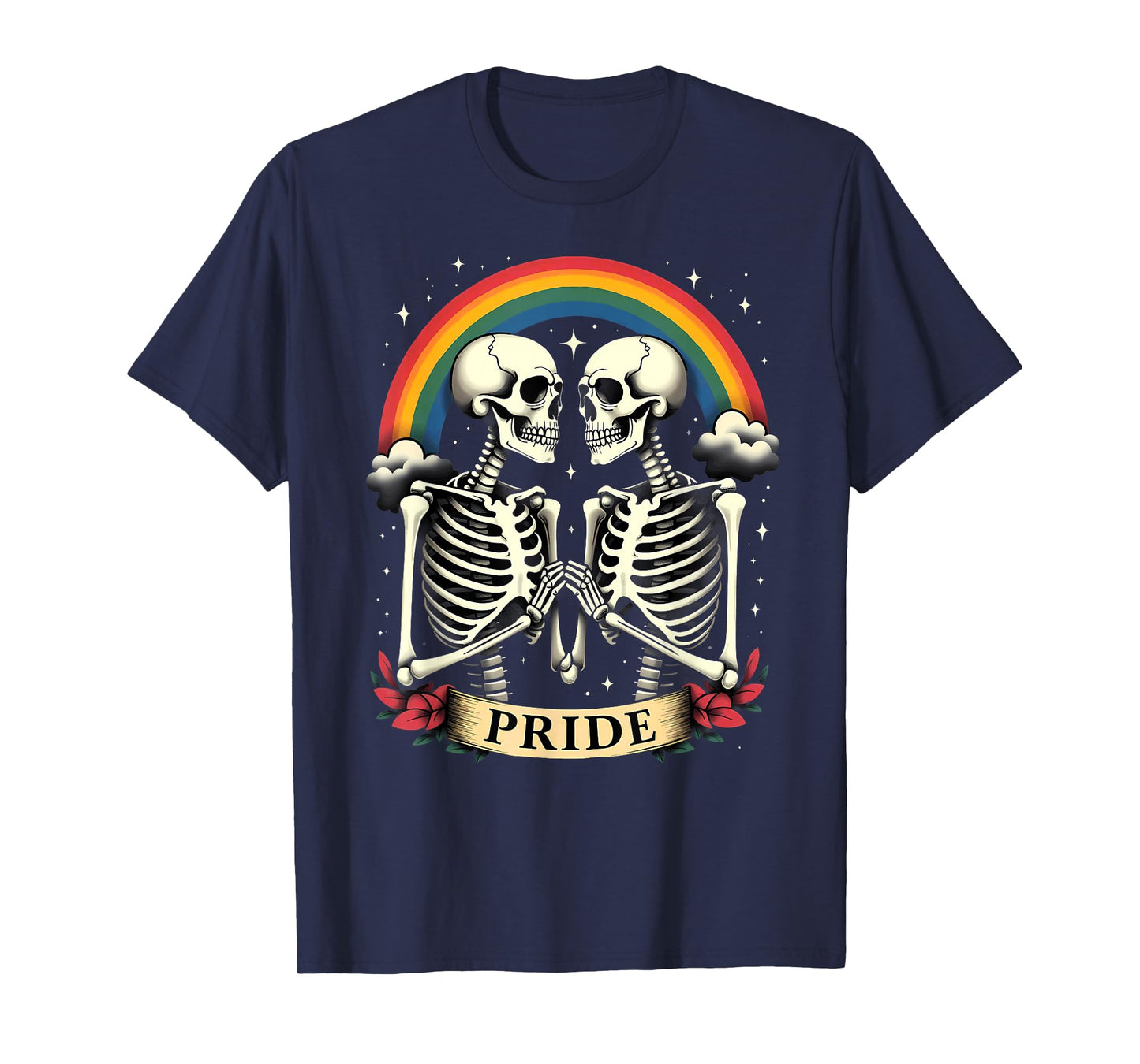 Tarot Card Pride LGBT Gay Lesbian Rainbow Skeleton Halloween T-Shirt