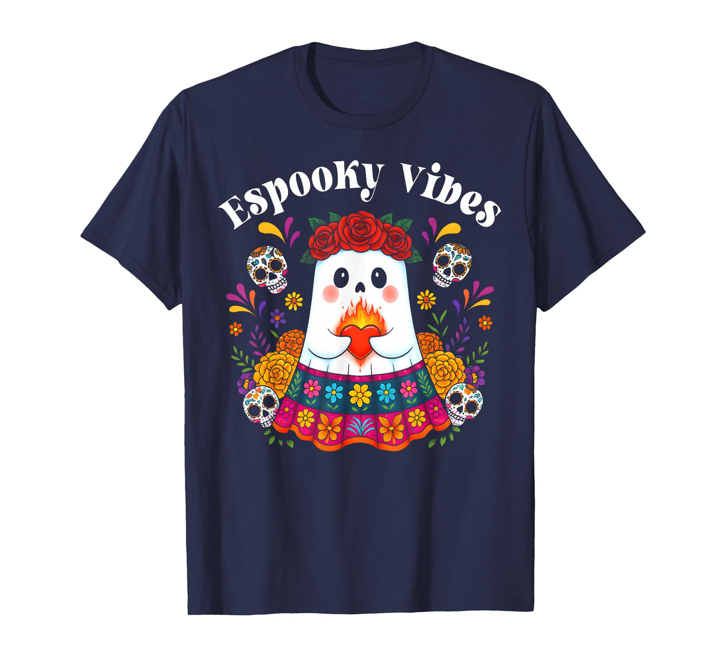 Espooky Vibes Maestra Halloween Spanish Mexican Teacher T-Shirt