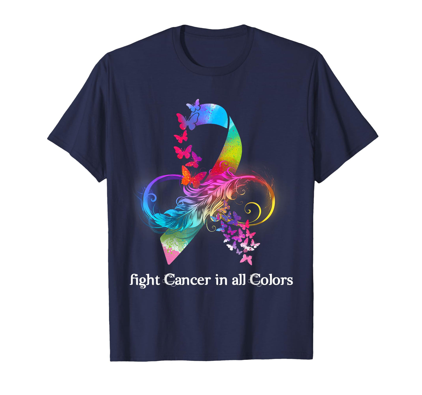 Fight Cancer In All Color Breast Cancer Awareness Womens T-Shirt