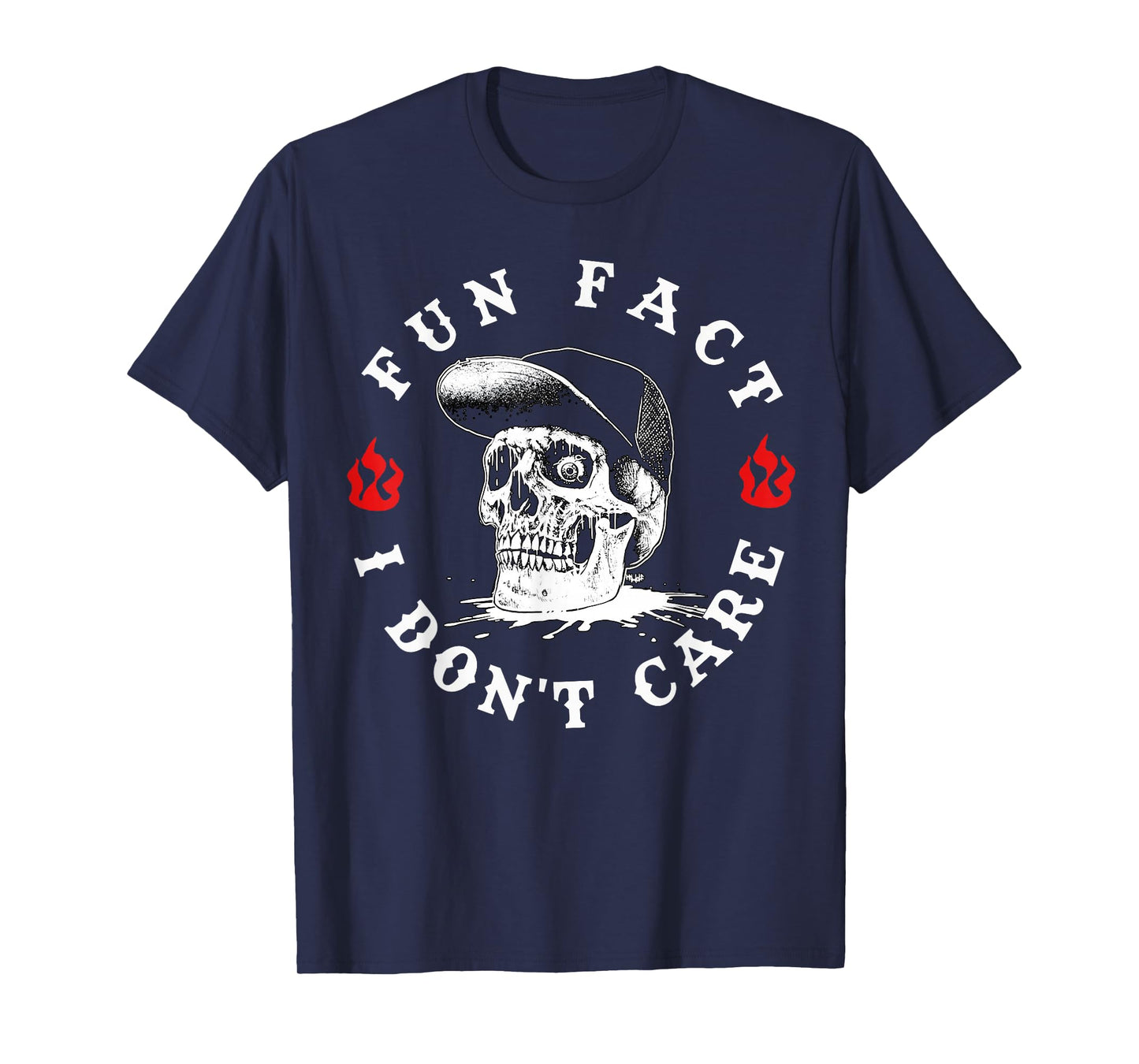 Fun Fact I Don't Care Funny Skeleton Sarcastic Skull T-Shirt