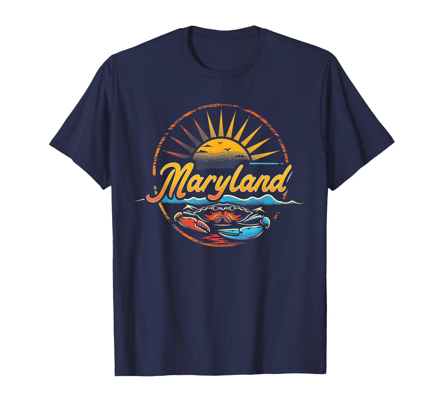 Maryland - Cool Funny Graphic Vintage Men Women Retro Crab T-Shirt