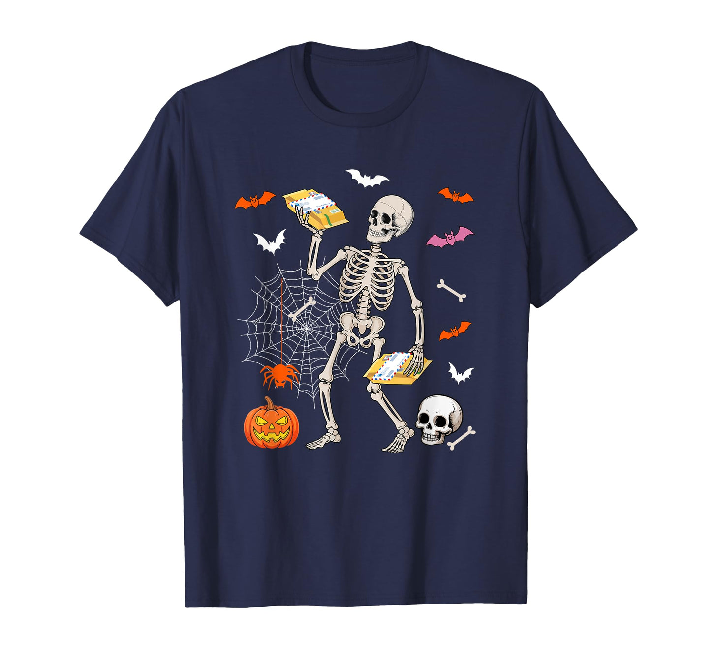 Postal Worker Job Horror Skeleton Halloween Costume Team T-Shirt