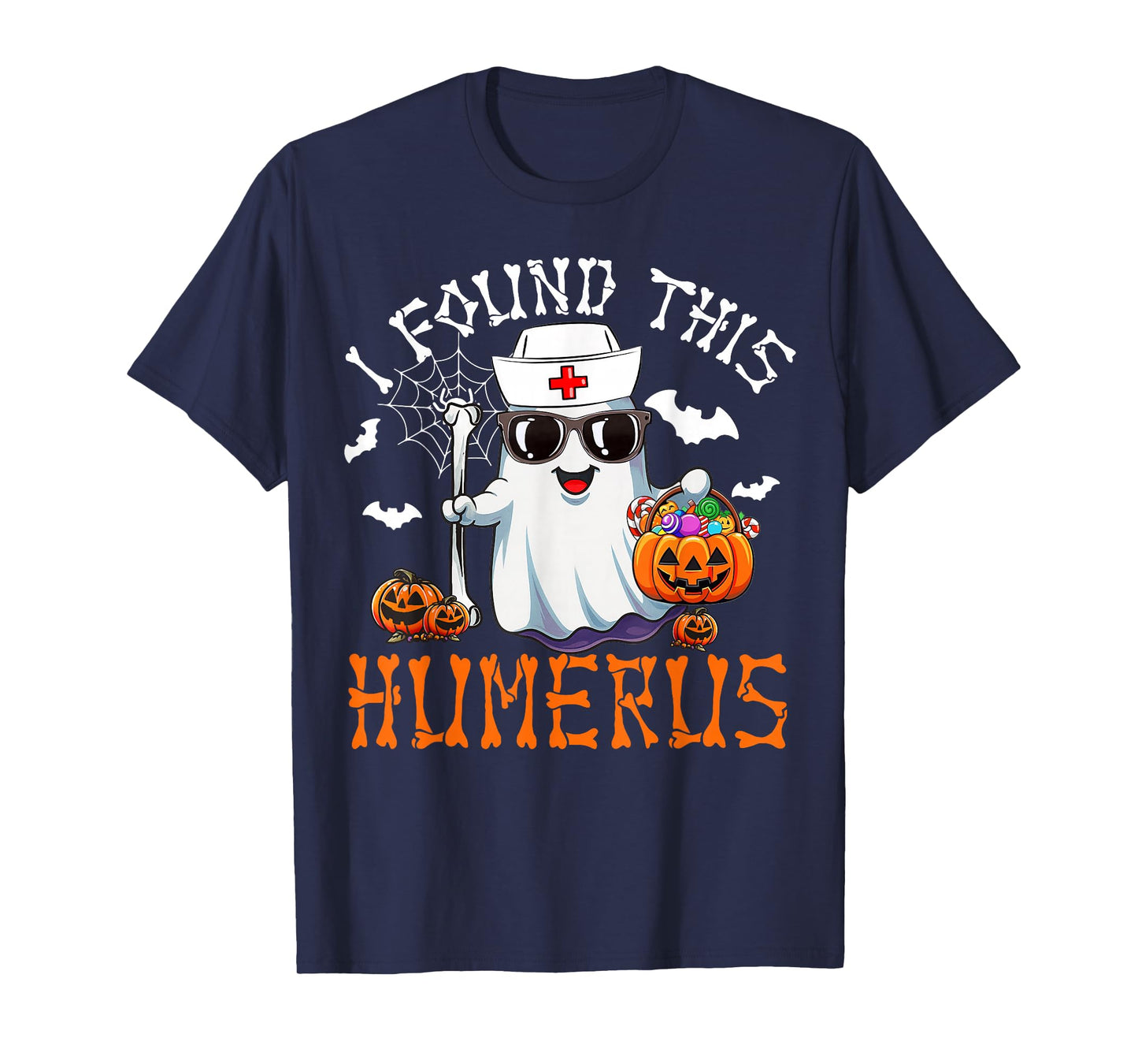 I Found This Humerus Nurse Boo Halloween Costumes Men Women T-Shirt