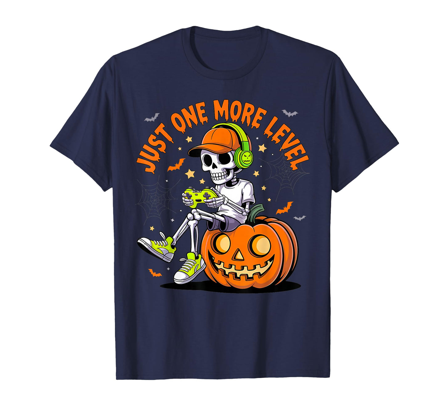 Funny Video Game Halloween Skeleton Gamer Costume Men Boys T-Shirt