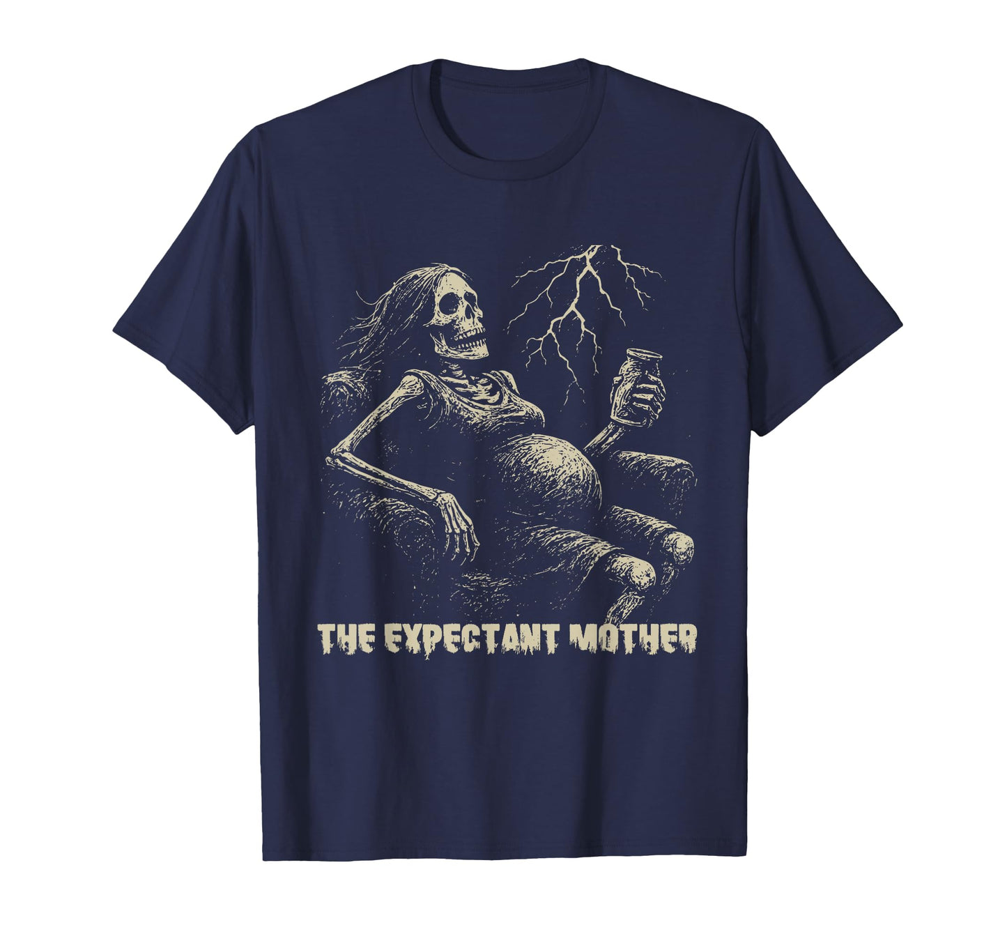 Skeleton Expectant Mother Halloween Pregnancy Announcement T-Shirt