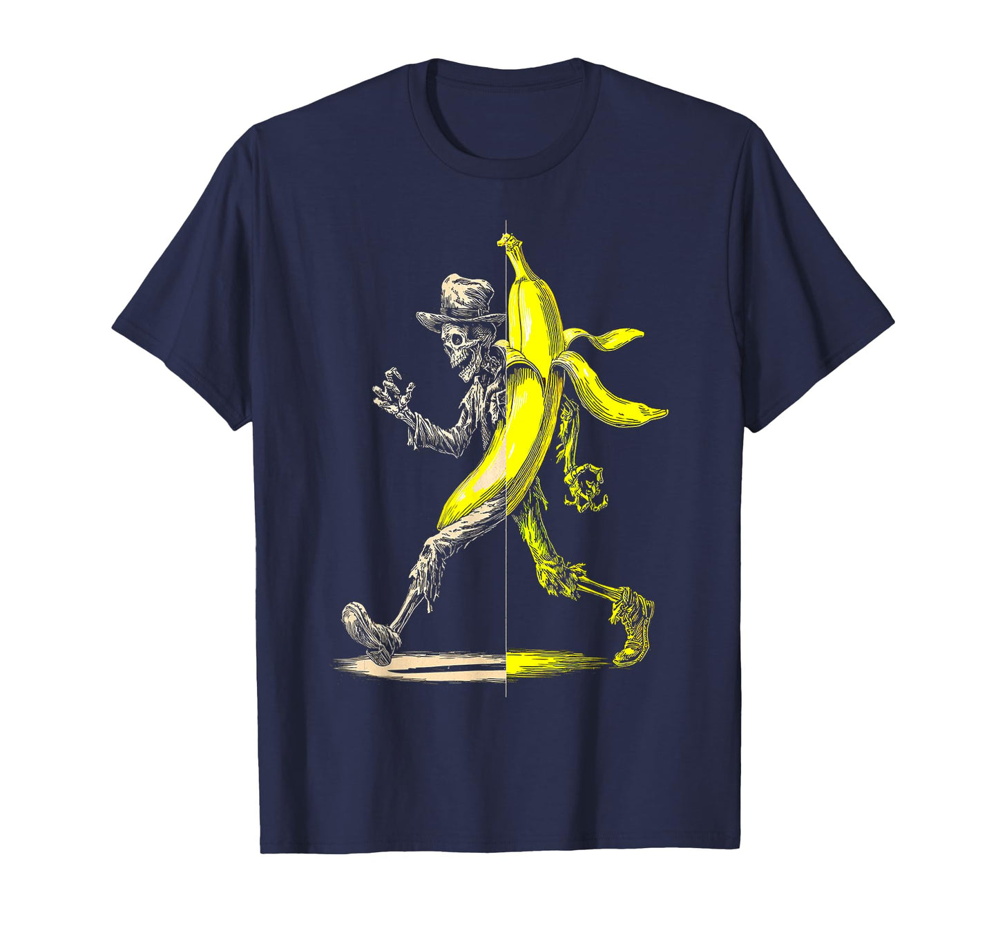 Halloween Zombie Banana Fruit Skeleton Portrait Halloween T-Shirt