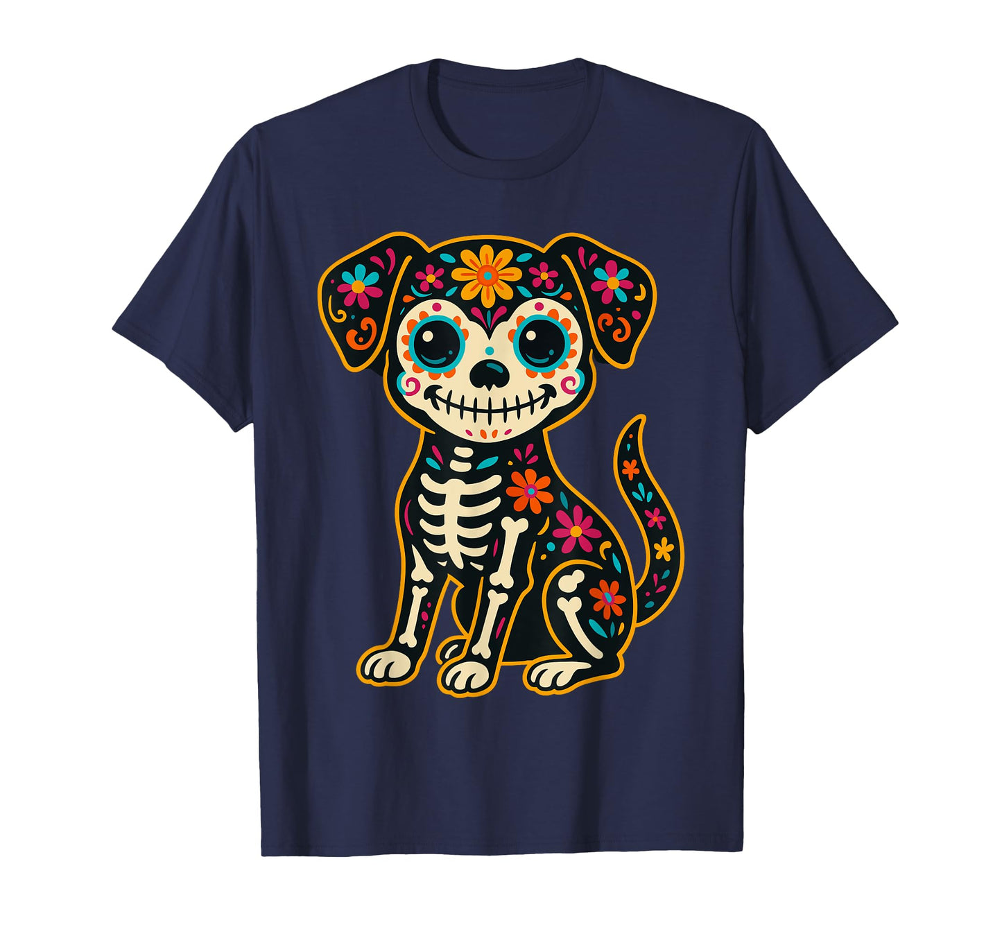 Dia De Los Muertos Dog Shirt Day of The Dog Dead Sugar Skull T-Shirt