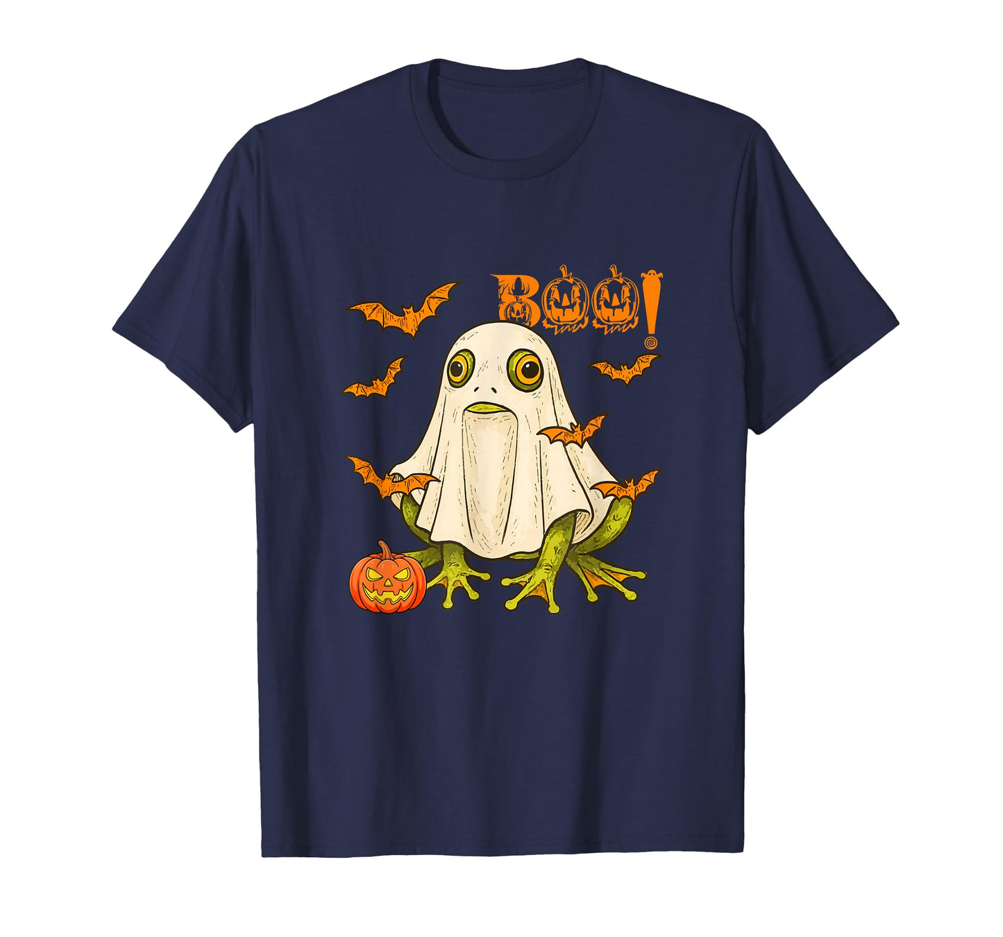 Boo Halloween Frog Cosplay Ghost Costume Animal Lover T-Shirt