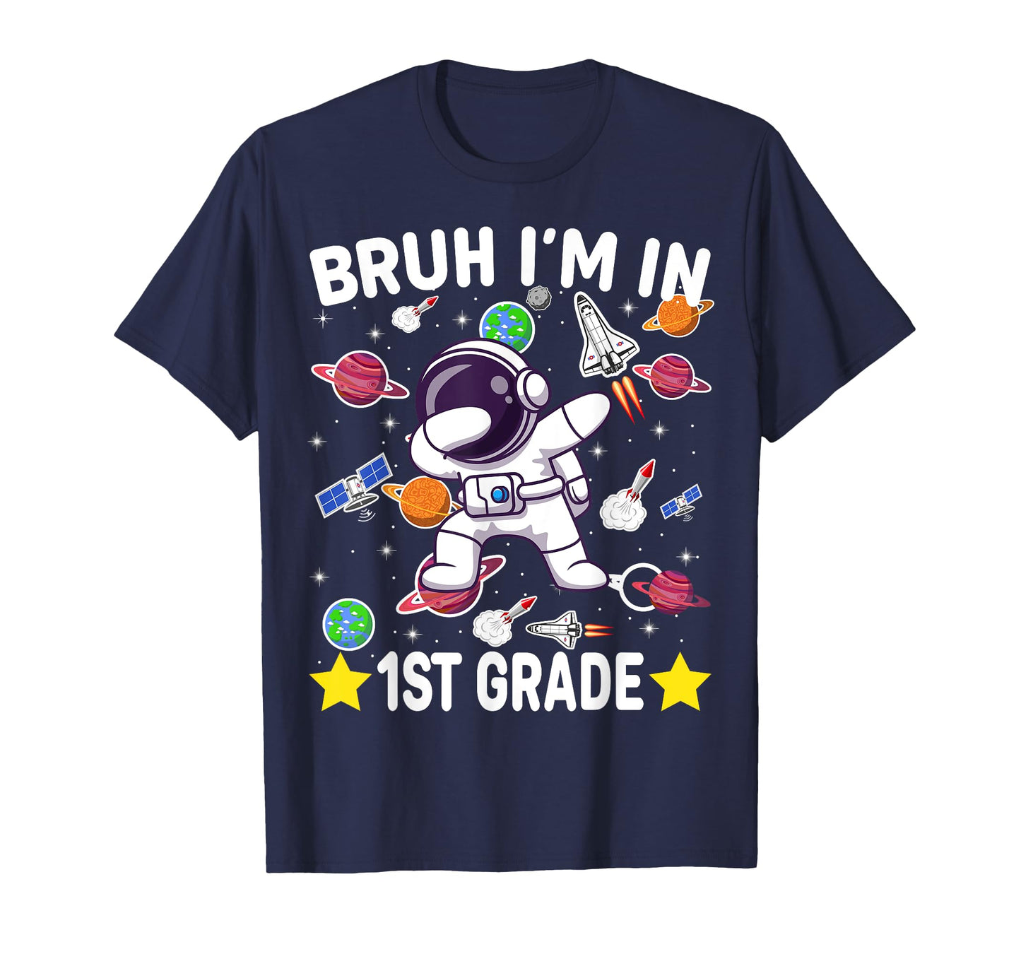 First Grade Dabbing Boy Astronaut Bruh i'm in 1st Grade T-Shirt