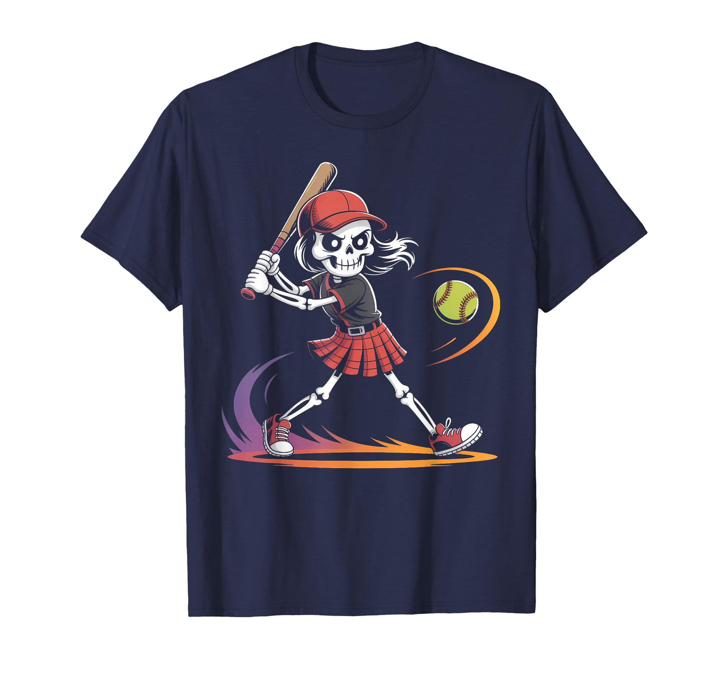 Spooky Softball Skeletons Halloween Costume Spooky Women T-Shirt