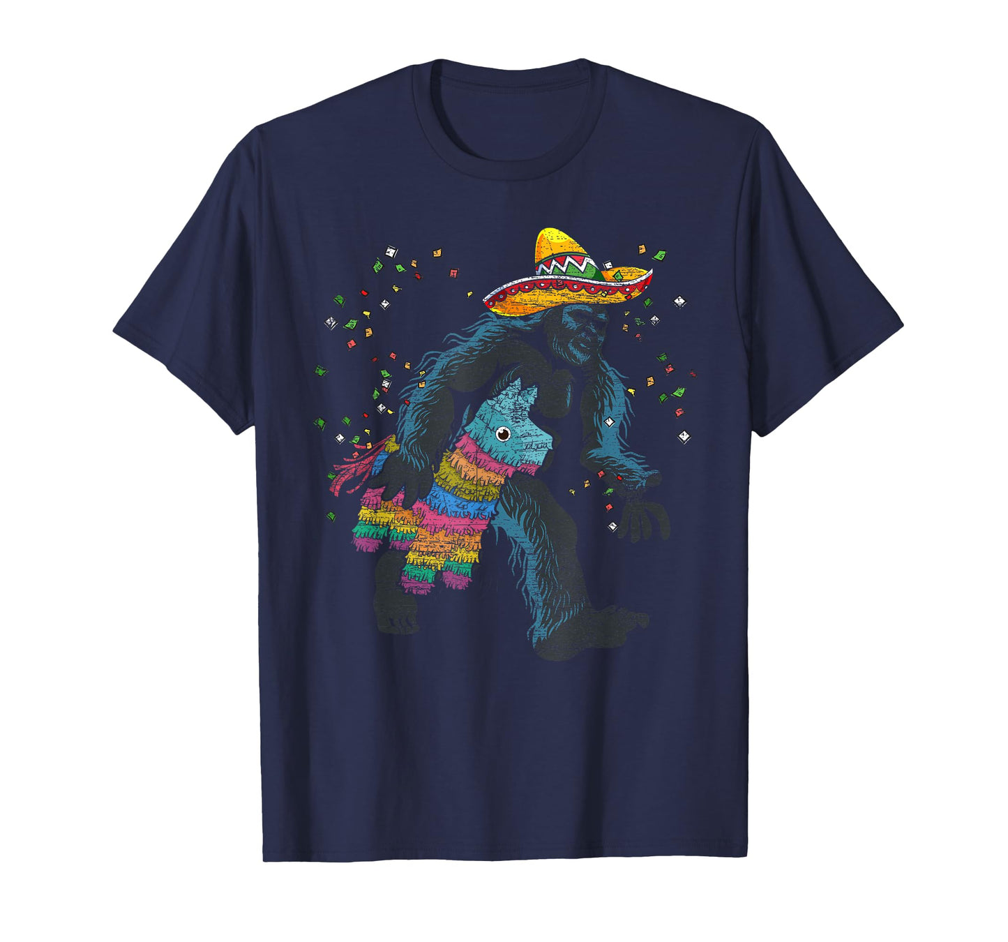 Bigfoot Mexican Pinata Sasquatch Fiesta Funny Cinco De Mayo T-Shirt