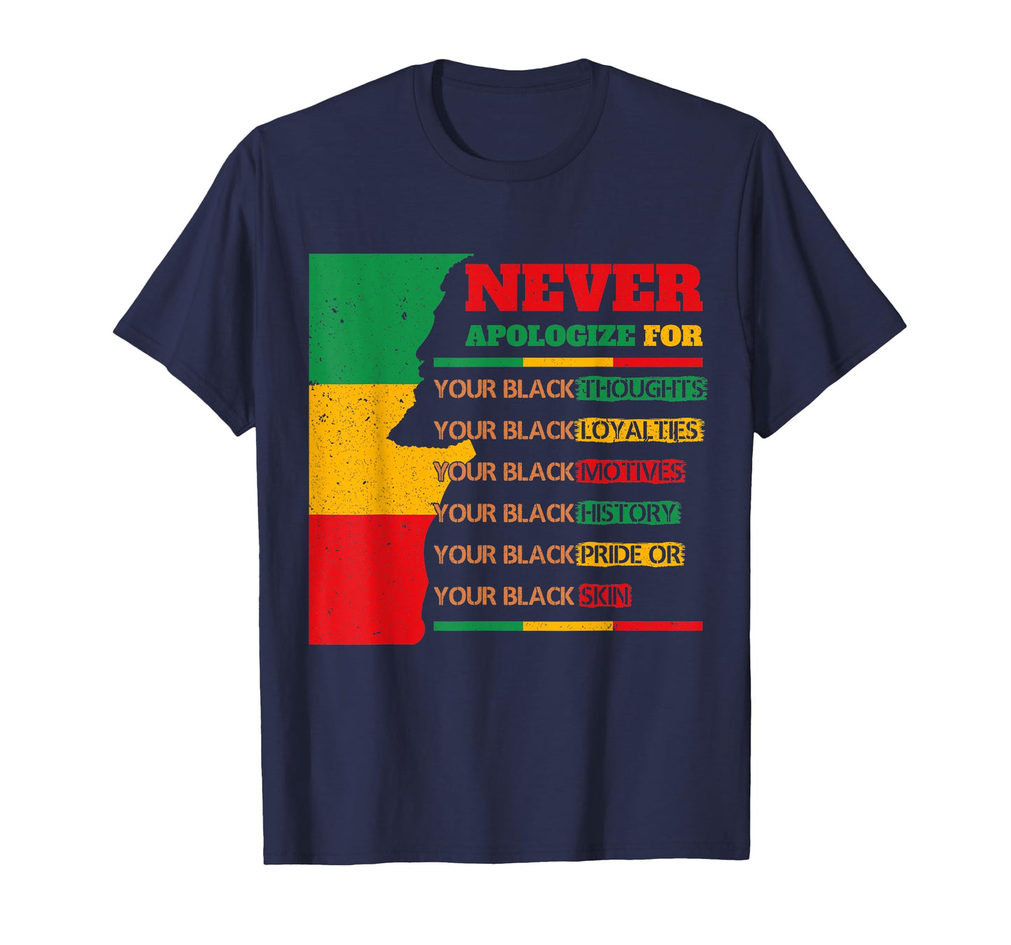 Never Apologize For Your Blackness Juneteenth Black Pride T-Shirt
