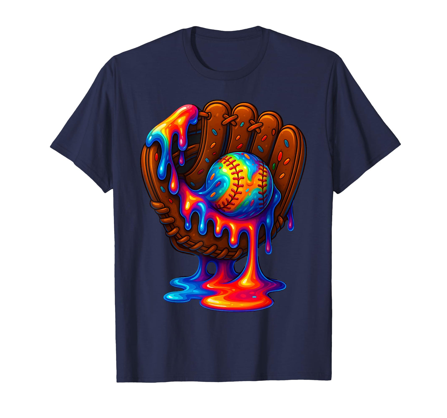 Baseball Drip for Boys Ice Cream Drip Baseball Glove T-Shirt