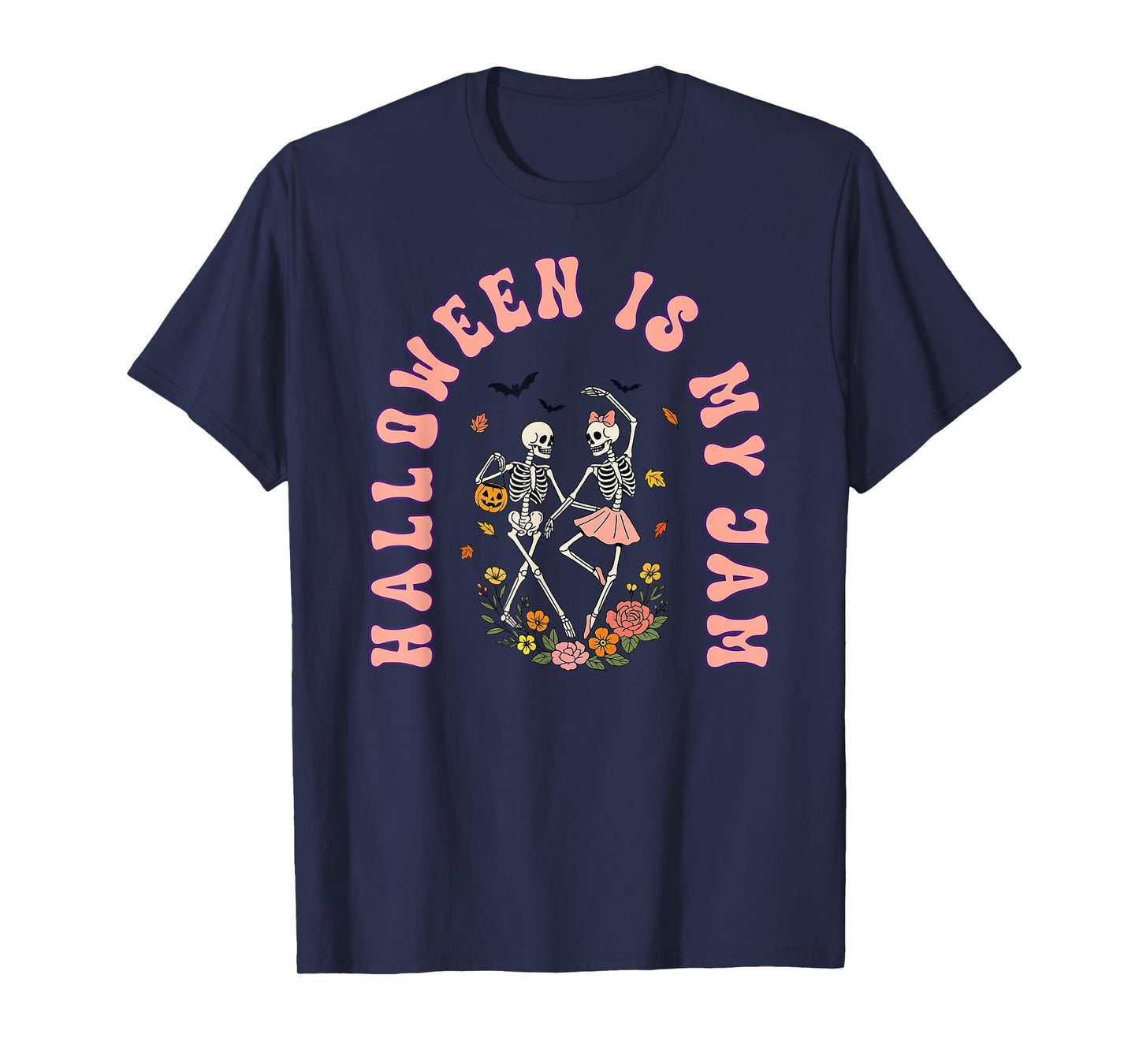 Halloween is My Jam Dancing Skeleton Retro Cute T-Shirt