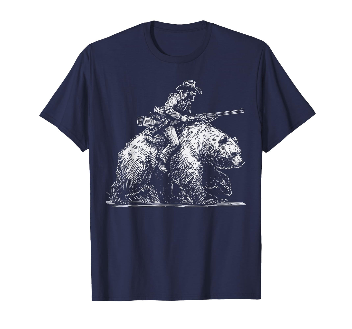 Funny Lumberjack Cowboy rides a Bear T-Shirt