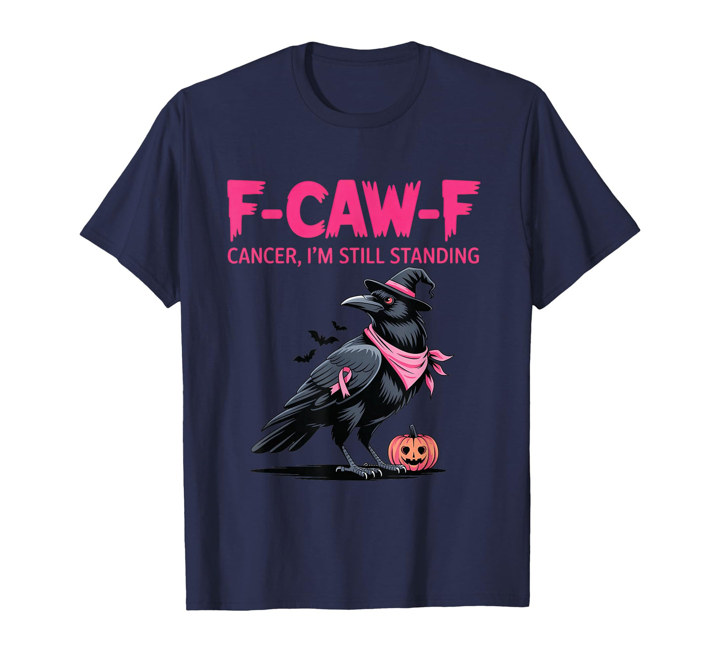 F-CAW-F Breast Cancer Awareness Spooky Halloween Crow T-Shirt